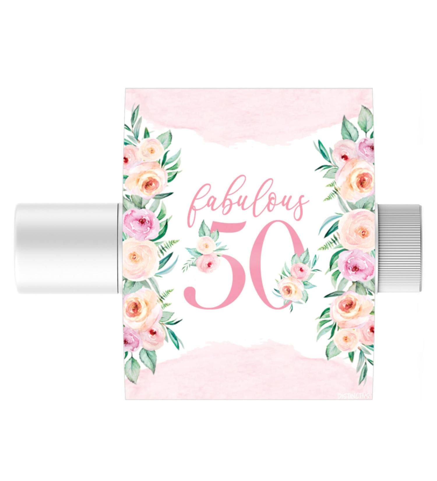Pink Floral 50th Birthday Party Favor Lip Balm Labels 50 and Fabulous Party Favor Labels - 36 Count - Buy Online on GoSupps.com