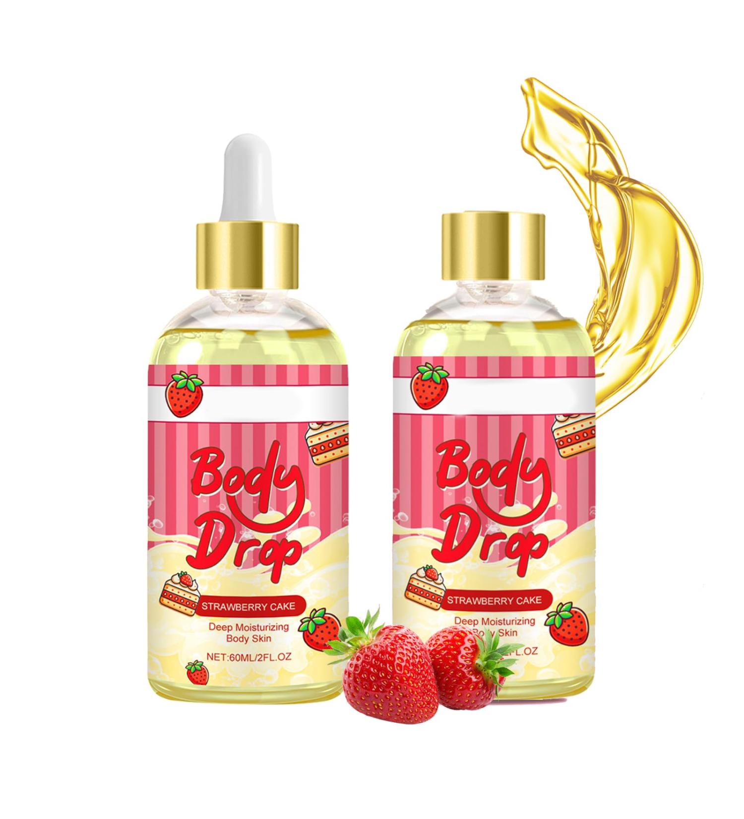 Lot de 2 huiles corporelles hydratantes la fraise - Apaise la peau - Parfum naturel - Parfum longue dur e - P n tre sans graisse - Pour tous les types de peau - 60 ml - Buy Online on GoSupps.com
