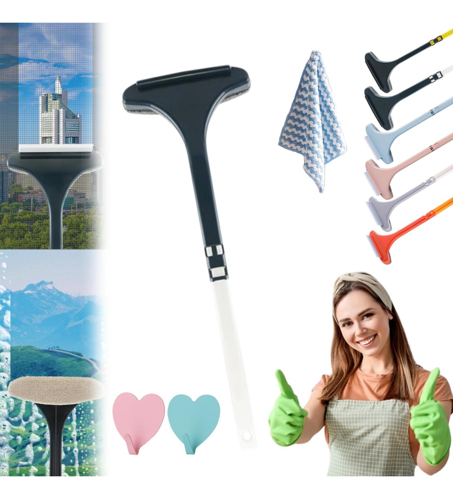Realisticm 2 in 1 Mesh Cleaner Brush 2 in 1 Multifunctional Screen Brush Window Screen Cleaner Brush with Scraper Double Sided Wet and Dry Dual Use Extendable Removable Cleaner Brush (Green-B) - Buy Online on GoSupps.com