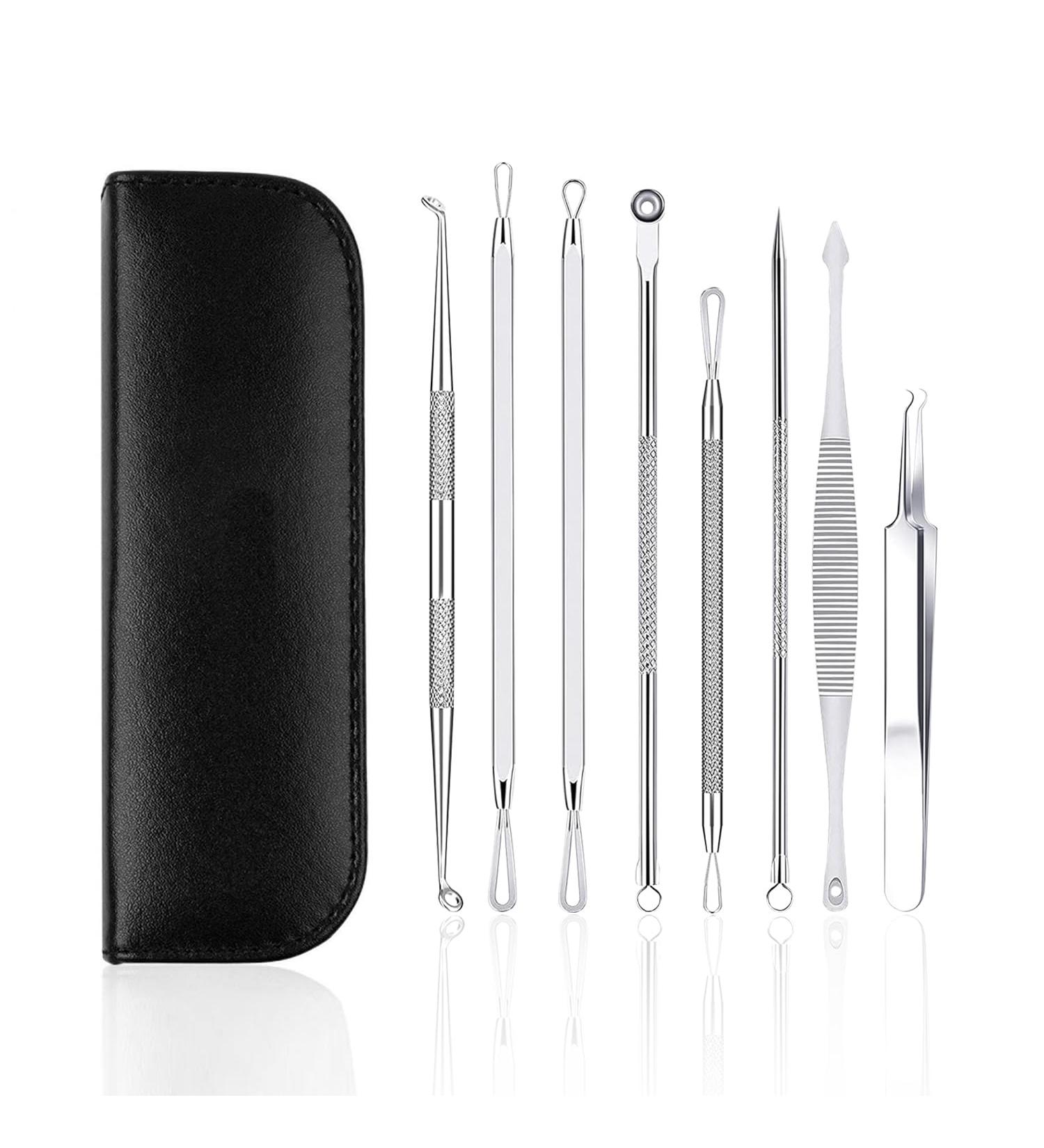FANMAOUS 8pcs Pimple Popper Tool Kit Blackhead Remover Tools Blackhead Extractor Pimple Extractor Pimple Popper Tool Zit Popper Tool Acne Tools Comedone Extractor Black Head Remover for Face - Buy Online on GoSupps.com