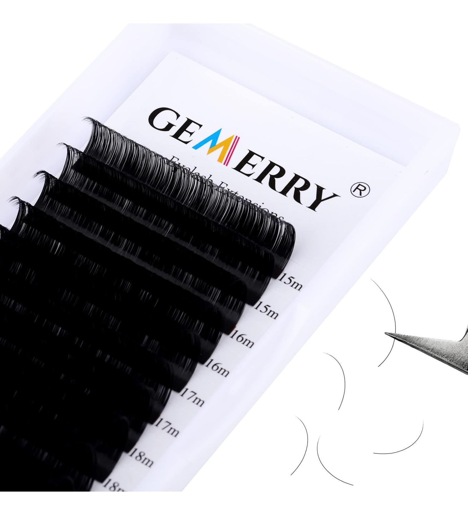 GEMERRY Individual Lash Extensions 15-20mm Mixed Long Lashes 0.05 D Curl - Classic Matte Black Single Eyelashes - Buy Online on GoSupps.com