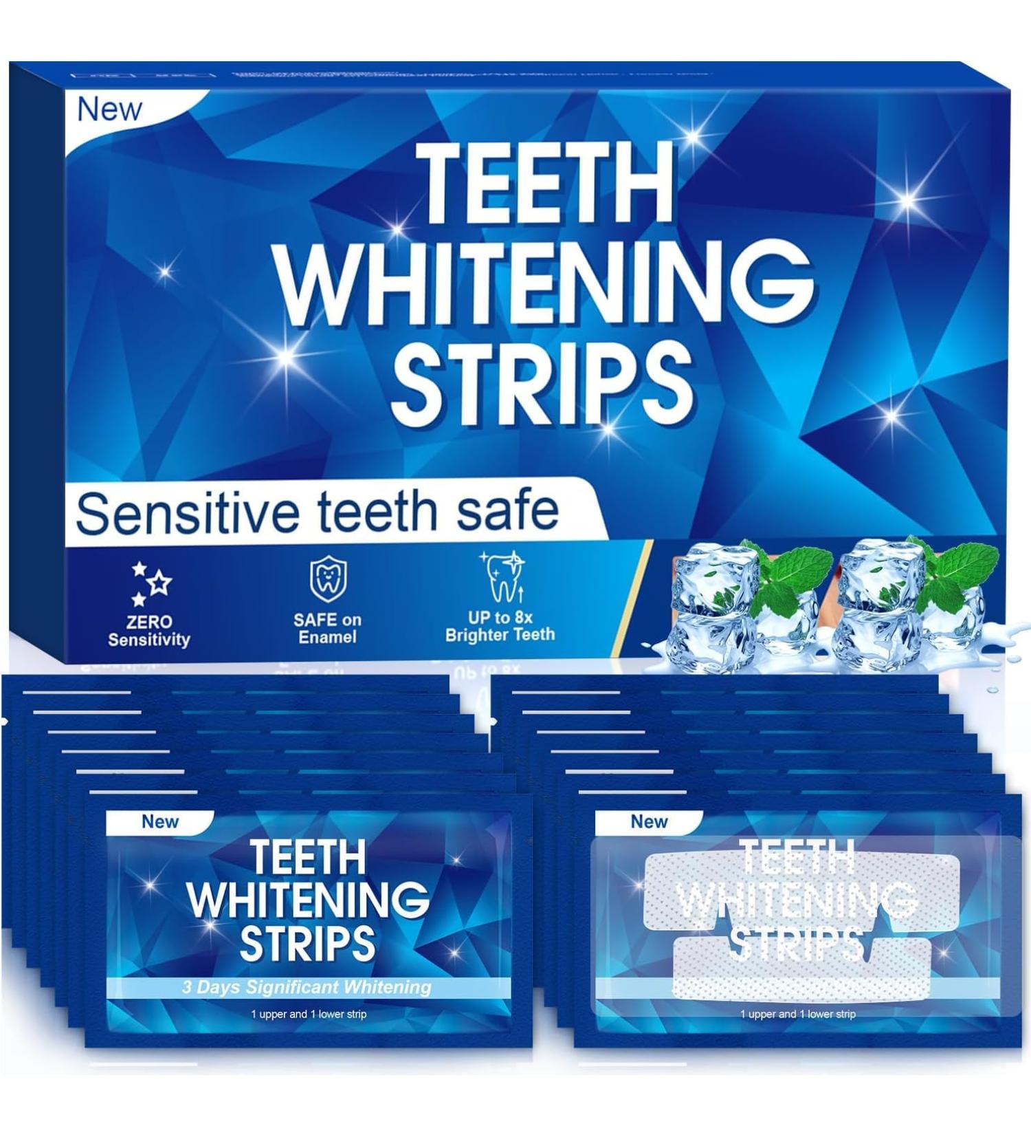 Enamel Safe Teeth Whitening Strips - Non-Sensitive 14 Pack | 28 Pcs Mint Flavor - Fast & Effective Results - Buy Online on GoSupps.com