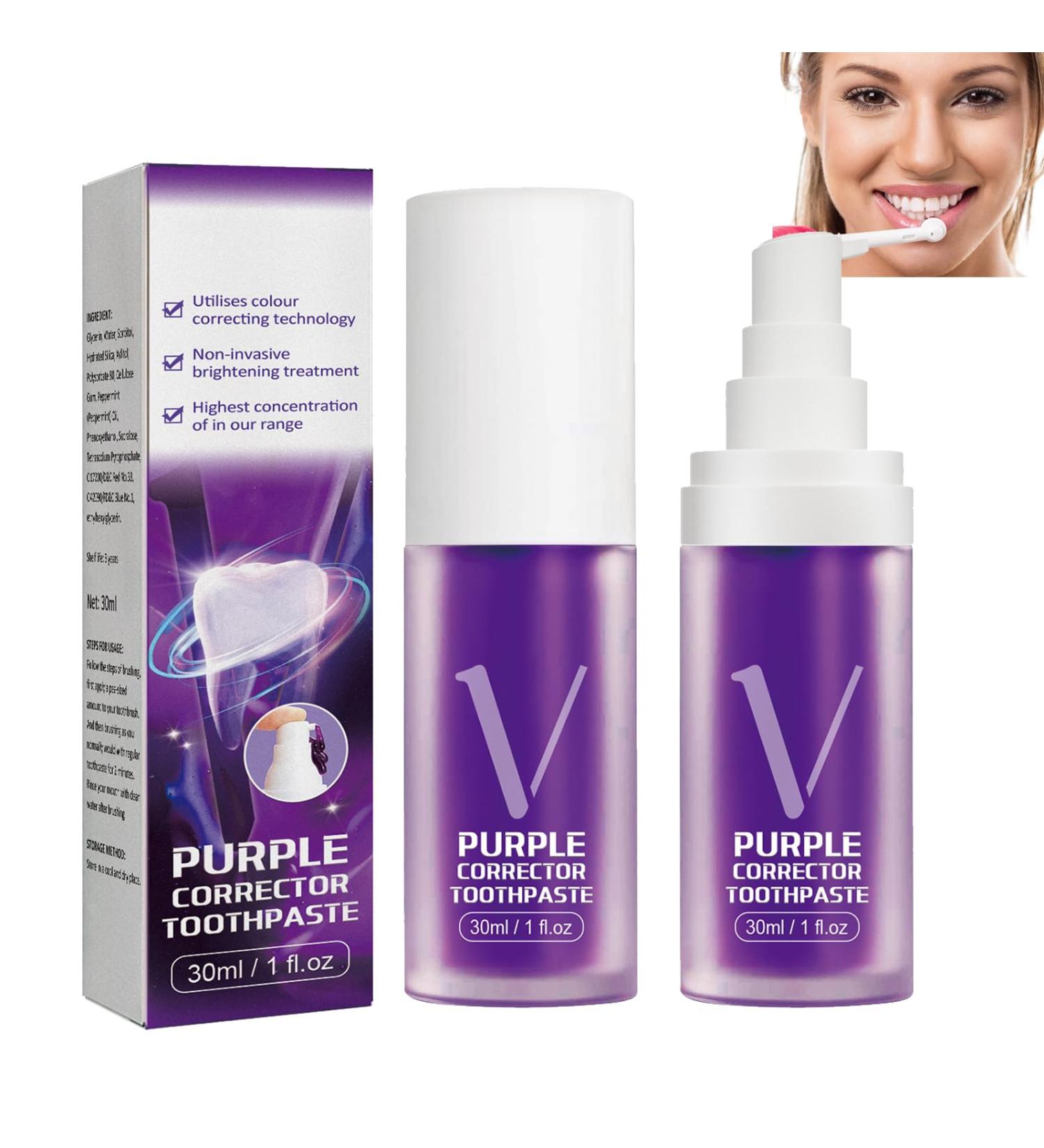 Koahde Purple Tooth Whitening Toothpaste - Achieve Bright White Teeth | 30ml Bleaching Formula for International Shipping - Buy Online on GoSupps.com