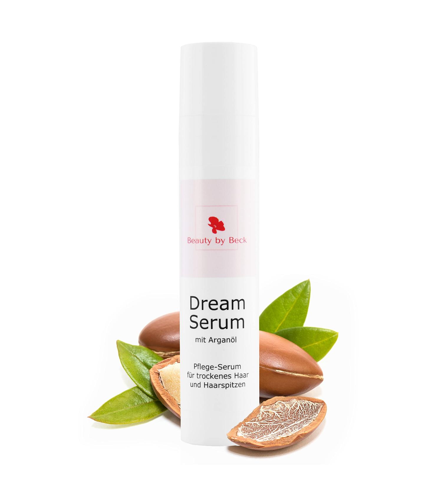 Beauty by Beck DreamSerum with Argan Oil Care Serum for Dry Hair and Hair Tips Nourishing Hair Oil Leave-in Hair Repair Hair Care for More Shine and Smoothing 50 ml - Buy Online on GoSupps.com