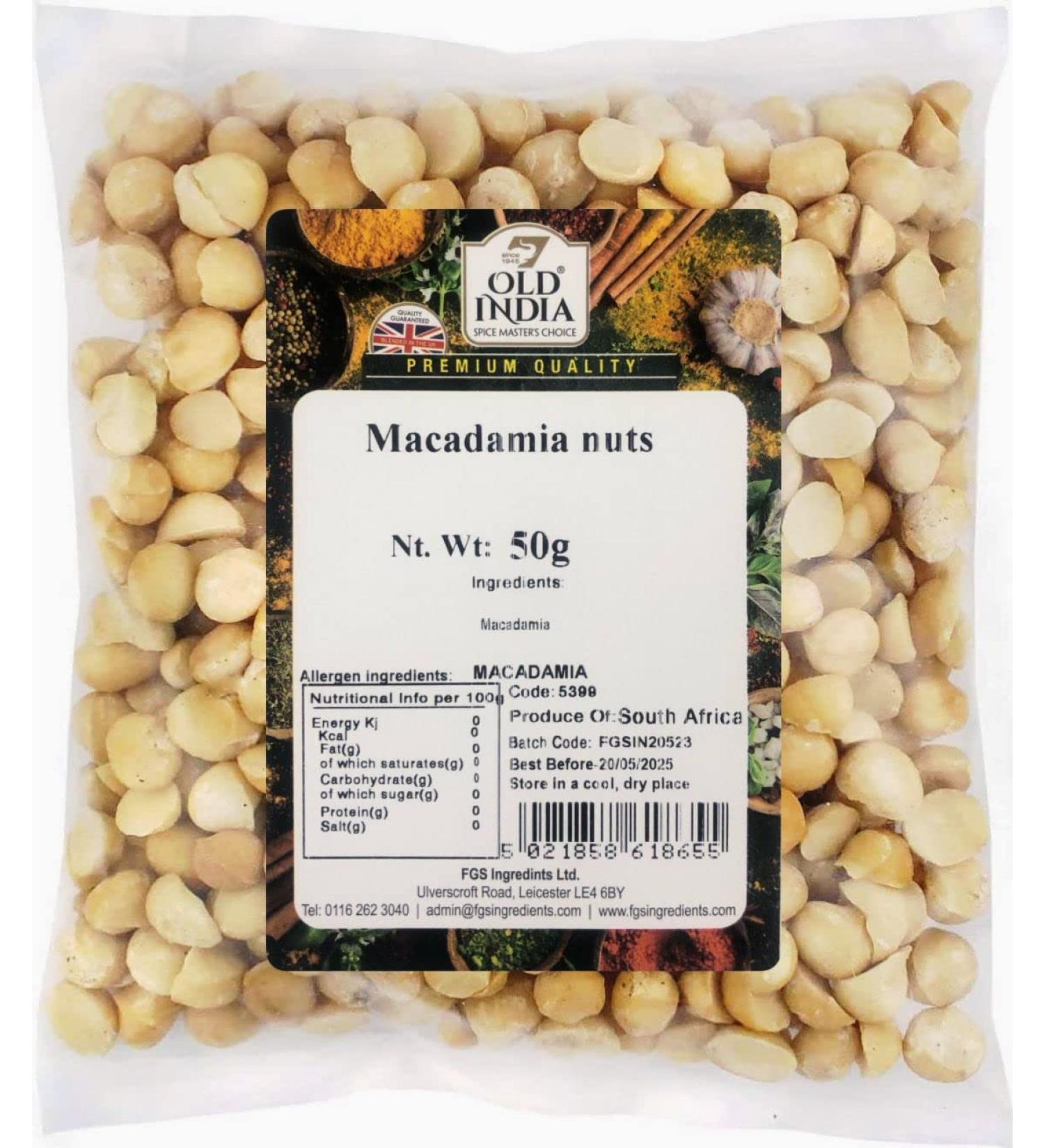 Old India Macadamia Nuts 50g