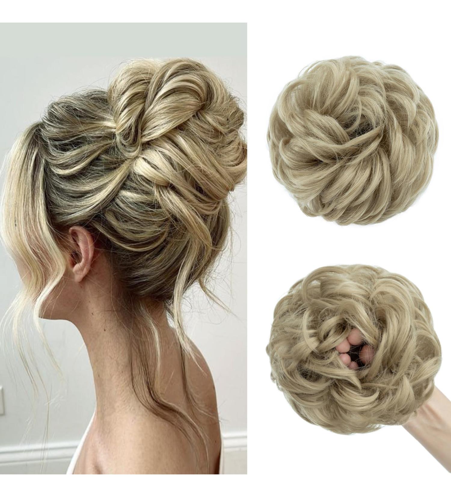Buy Tess Hair Part with Rubber Band 55g - Medium Blonde Synthetic Hair Extension for Women & Girls | Large Bun Hair Tie - Buy Online on GoSupps.com