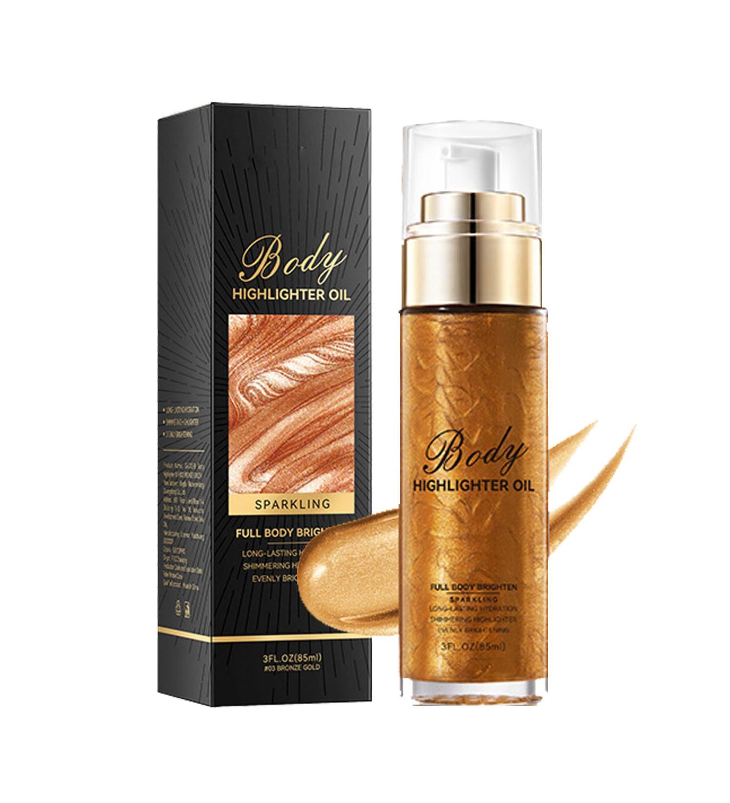  Pemarlis Shimmer Body Oil Body Illuminator Face Illuminator Body Illuminator Glitter Liquid Oil Body Cream with Glitter Moisturizing and Shine - Buy Online on GoSupps.com
