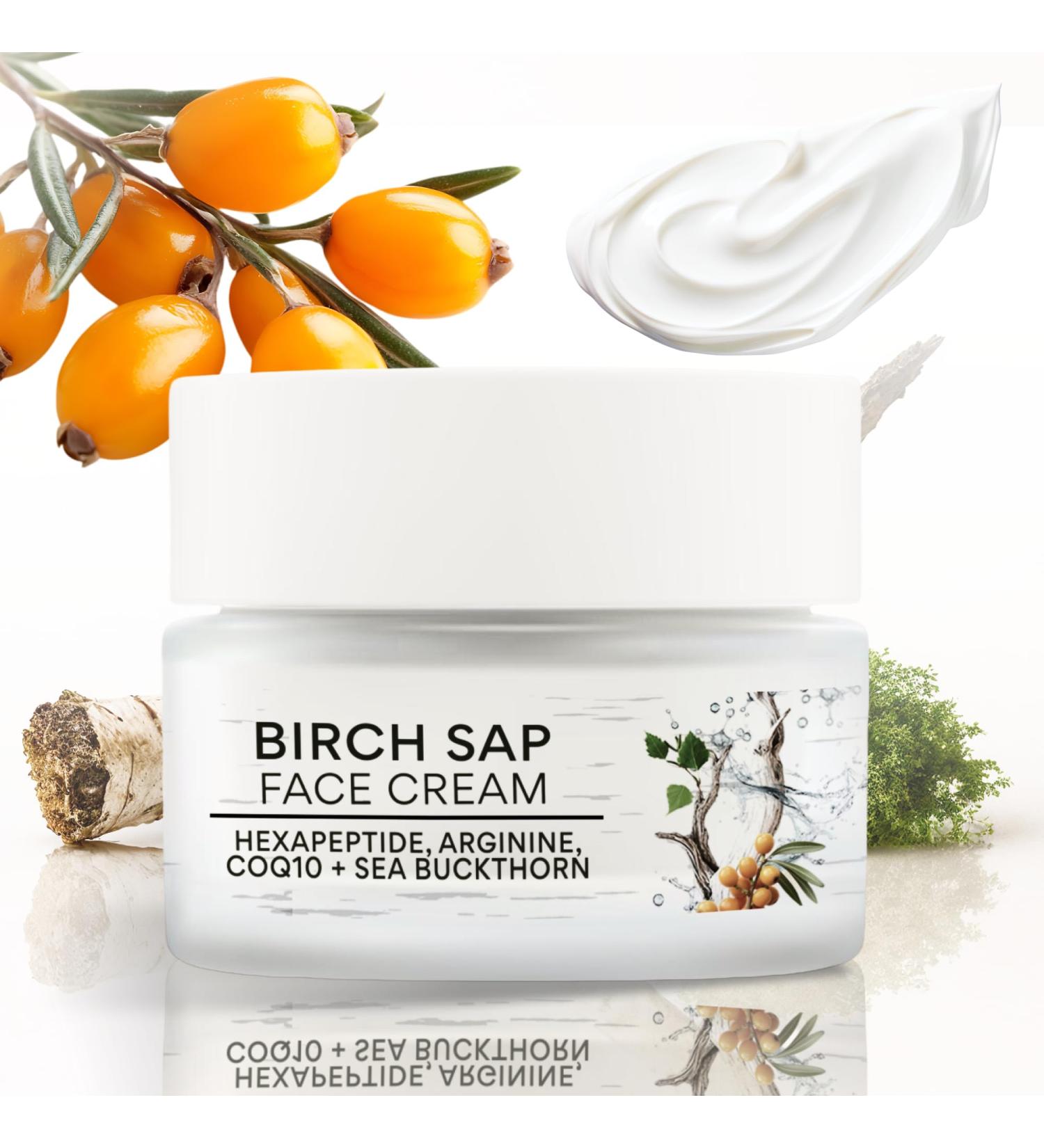 Nordic Organic Birch Sap Face Cream Peptides CoQ10 Arginine and sea buckthorn fragrance-free made in Finland - COSMOS Organic Certified sensitive-skin formula 50 ml (1.69 oz) - Buy Online on GoSupps.com