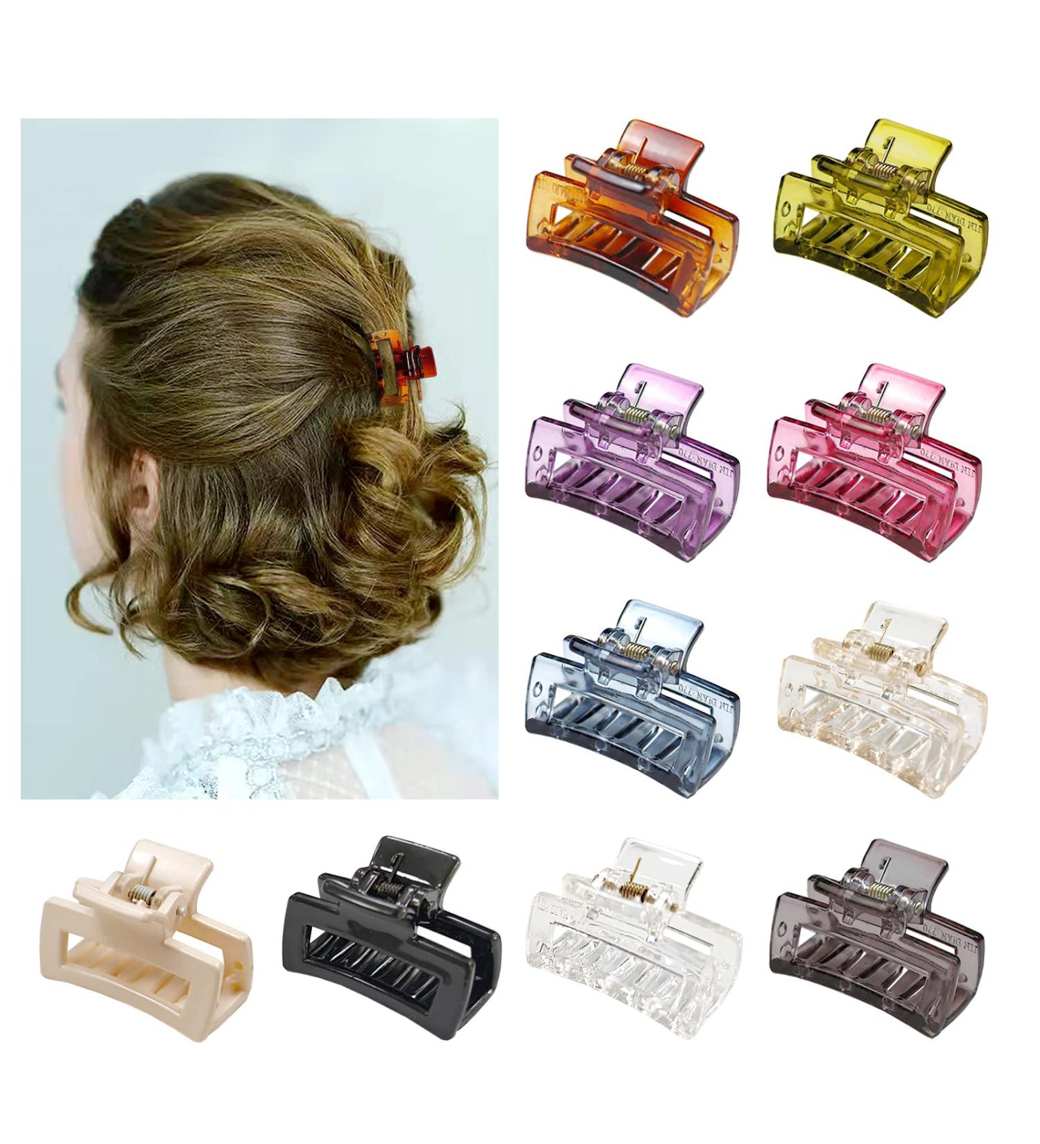 10 Multi-Colored Small Hair Clips for Women - Angular 4cm Thin Hair Accessories for Girls | Kavya - Buy Online on GoSupps.com