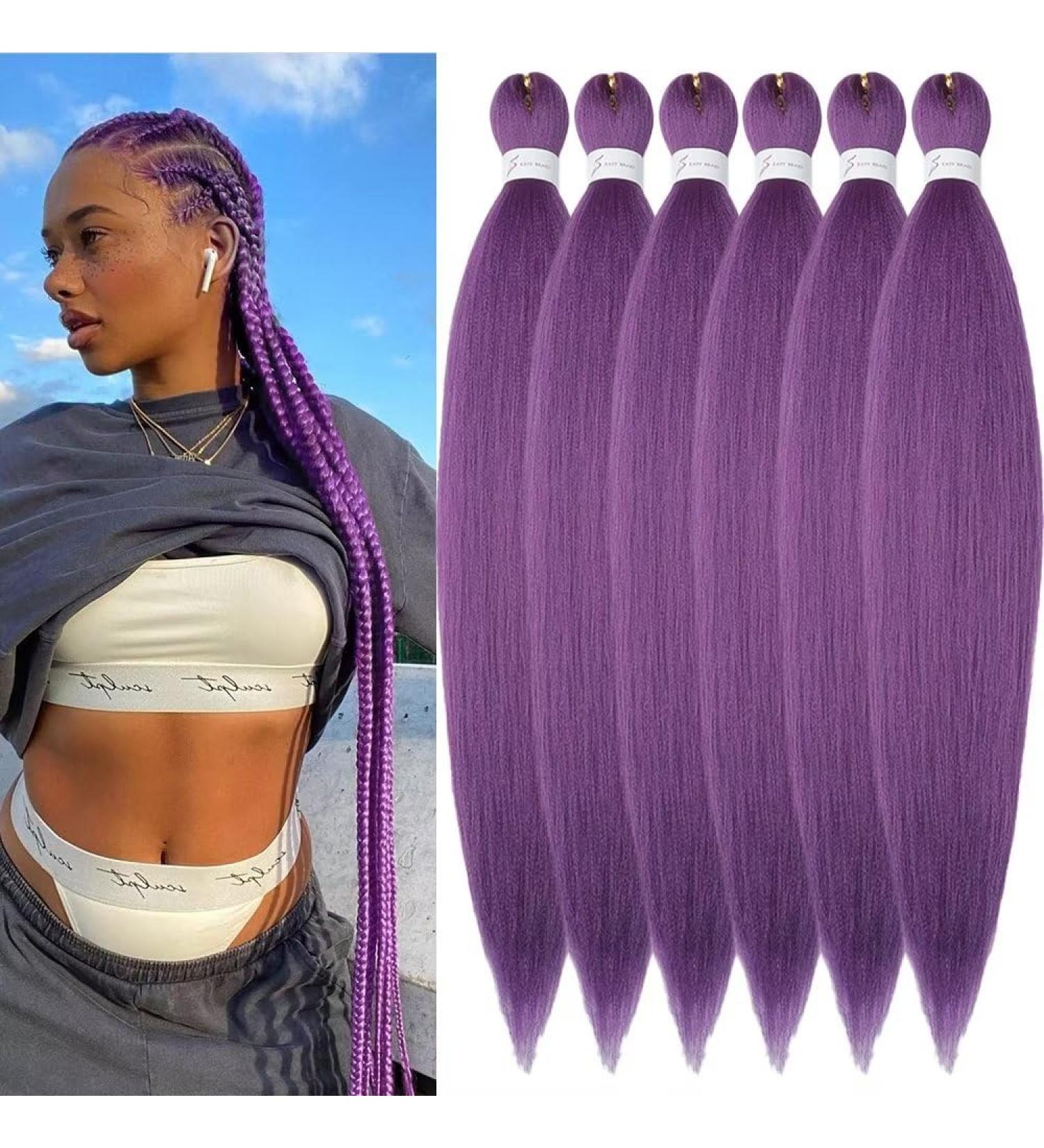 YDDM 32-Inch Pre-Stretched Braiding Hair Extensions - 6 Packs Jumbo Lavender Kunsthaar for Braids - Lightweight Tangle-Free Art Hair - Buy Online on GoSupps.com