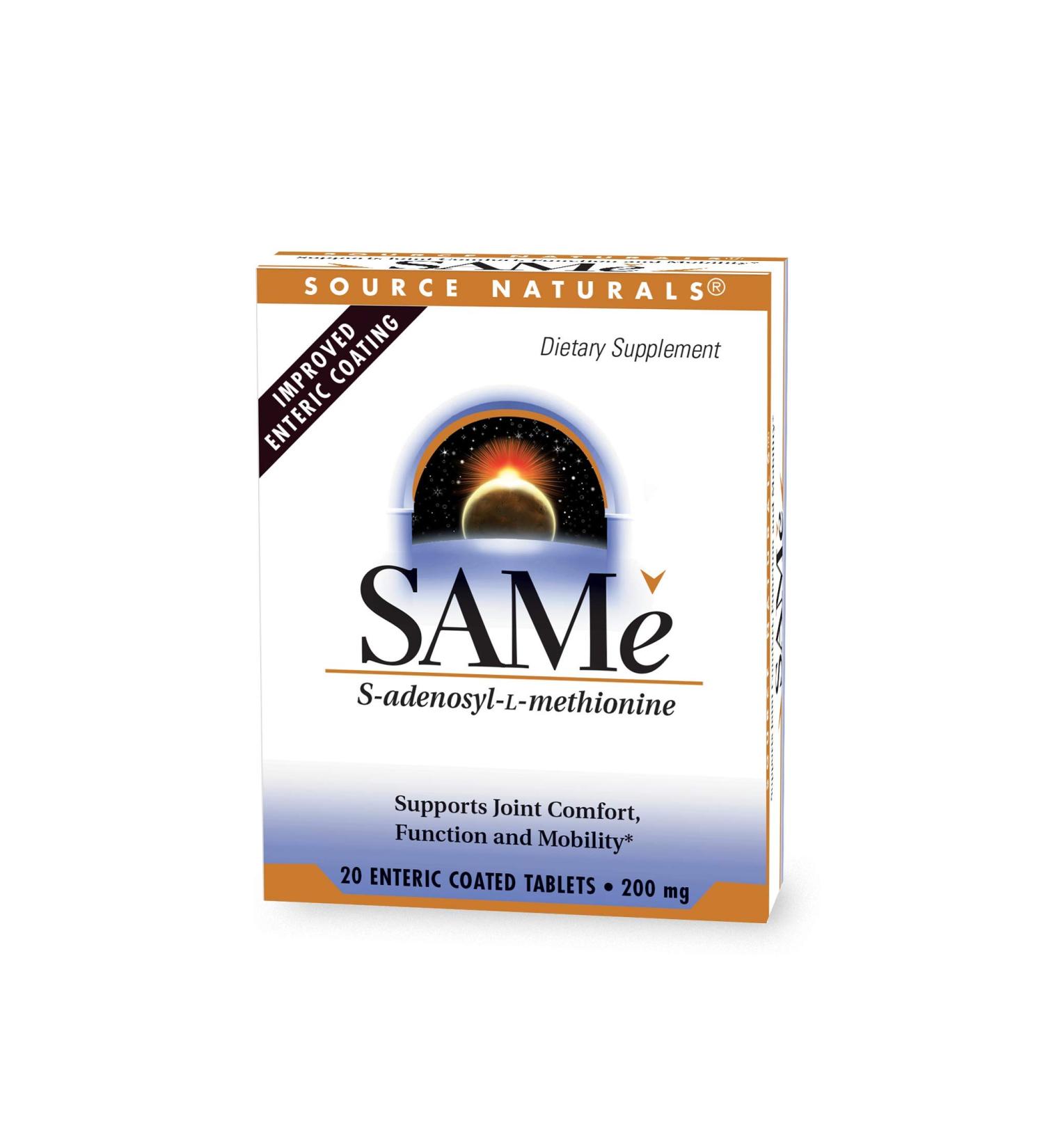 Source Naturals SAMe 400mg - 20 Enteric Coated Tablets for Joint Comfort - Buy Online on GoSupps.com