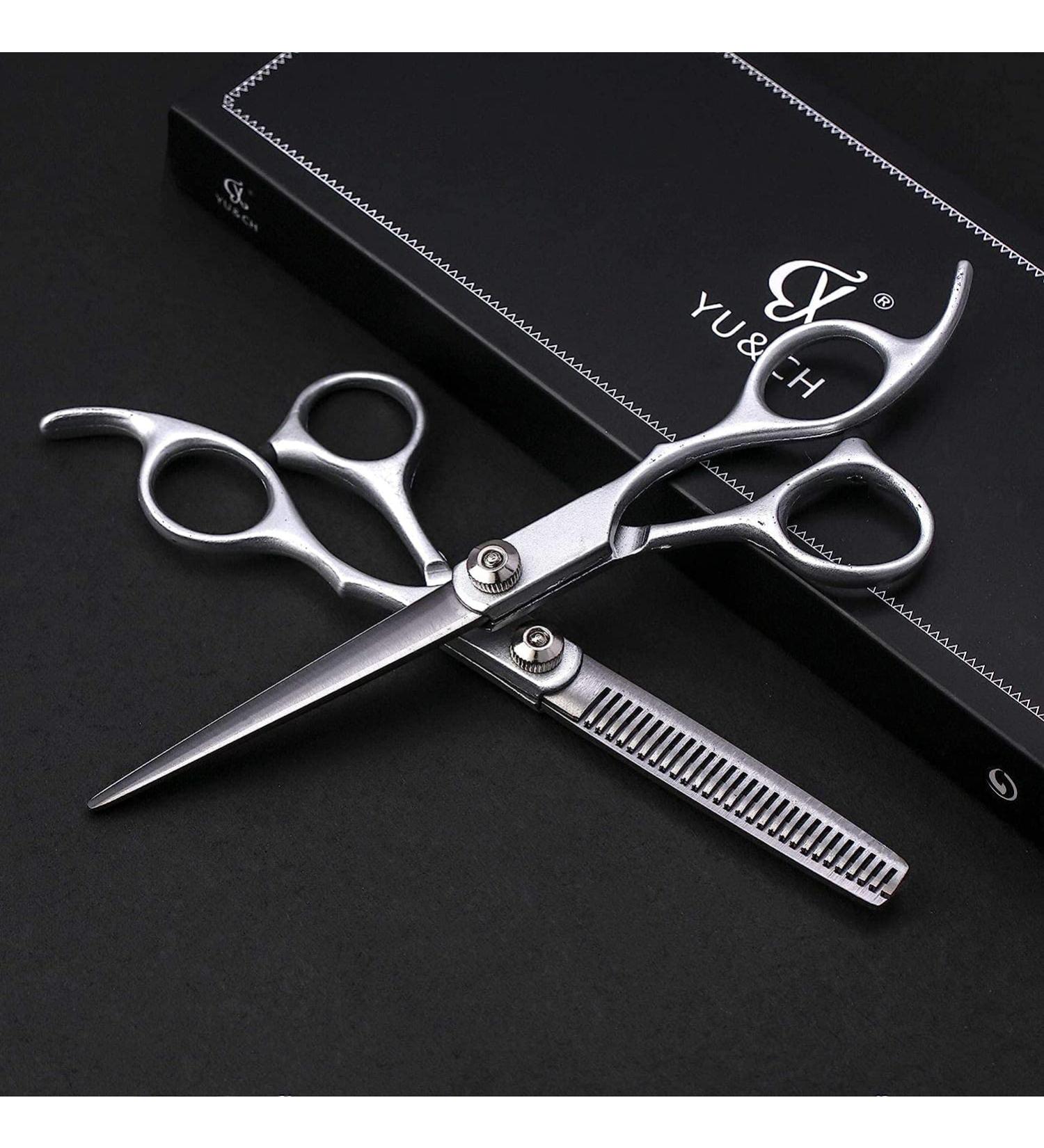 Professional Hairdressing Scissors Set - 6.0 Inch Barber Shears Black & Blue Tooth Cut Salon Shears for Hair Cutting - Buy Online on GoSupps.com