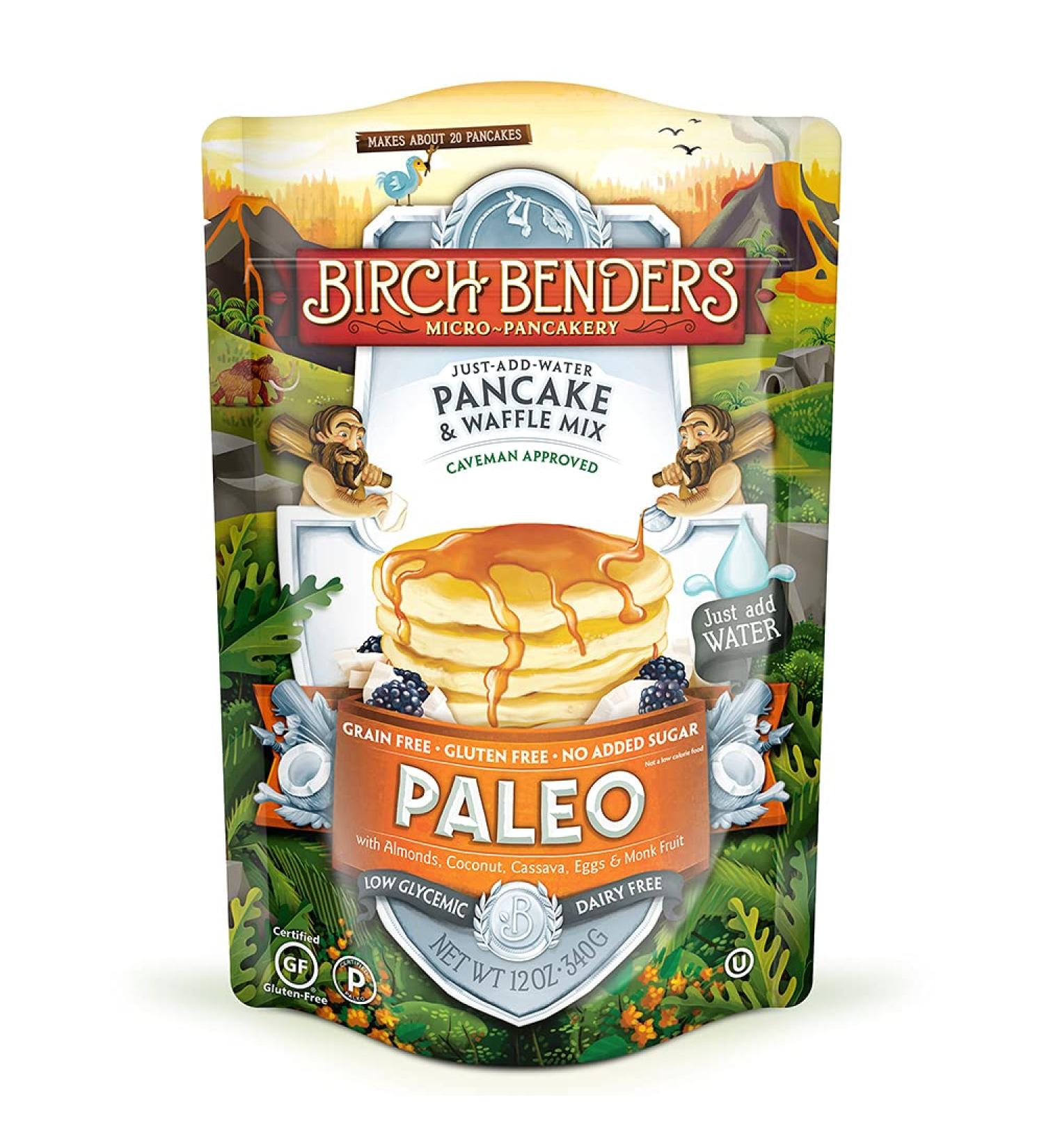 Birch Benders Paleo Pancake & Waffle Mix - Low-Carb, High Protein, High Fiber, Gluten-free, Prebiotic, Keto-Friendly - 12 oz - Buy Online on GoSupps.com