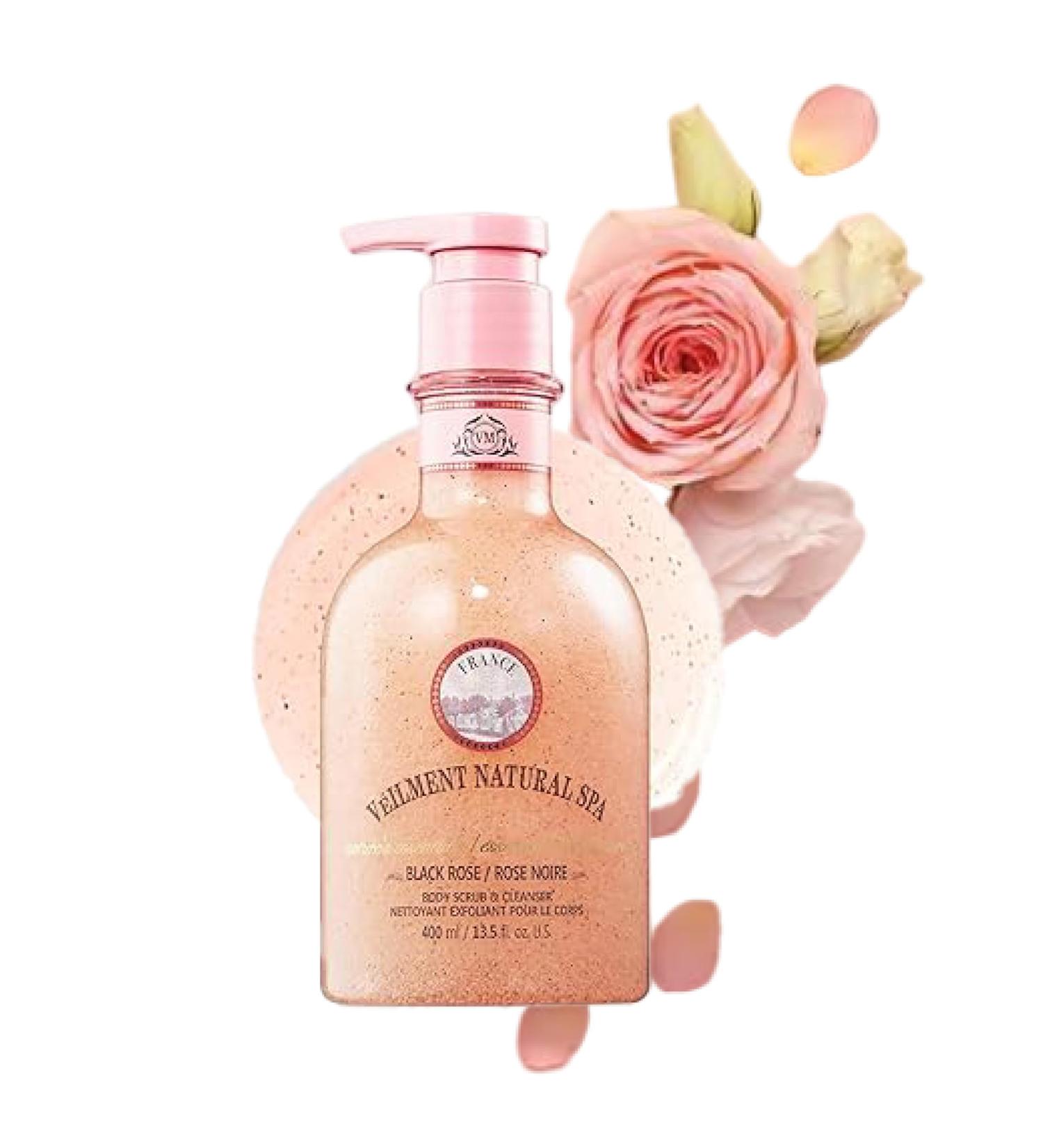 Natural Spa 2-in-1 Body Wash & Scrub Black Rose - Exfoliating Salt Scrub for Deep Cleansing Scars & Wrinkles Treatment Moisturizing Skin Polish - 13.53 fl. oz - International Shipping Available - Buy Online on GoSupps.com