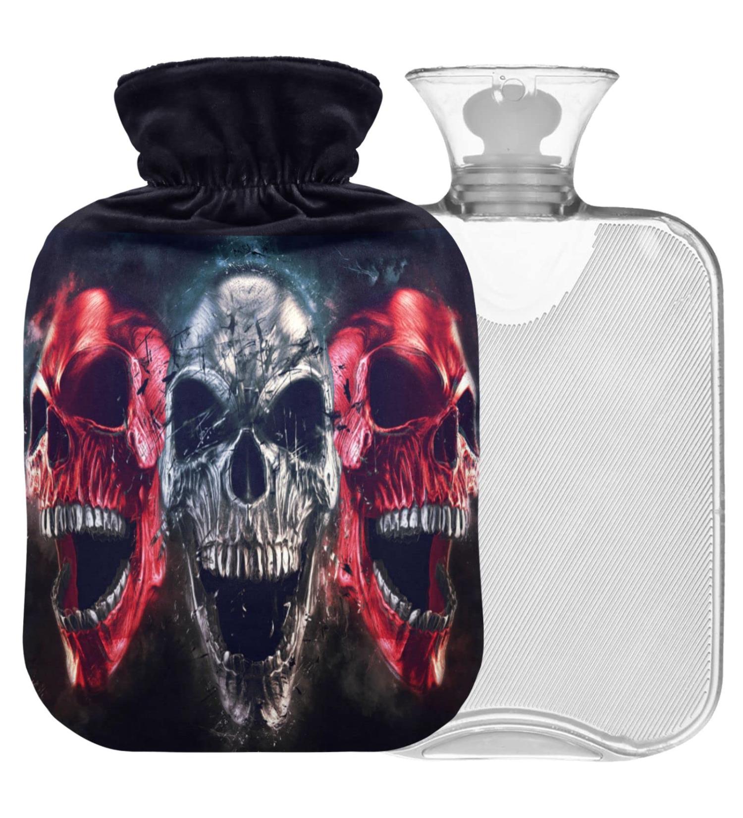 NAANLE ROCK SKULL 1L Transparent Hot Water Bottle | Handfoots Heating Bag for Pain Relief & Cold Therapy International Shipping Available - Buy Online on GoSupps.com