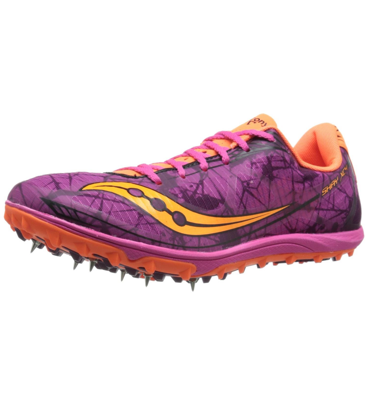 Saucony Women's Shay XC4 Spike-W 6 Raspberry/Vizi Orange | Lightweight Racing Spike for Cross Country Running - Buy Online on GoSupps.com