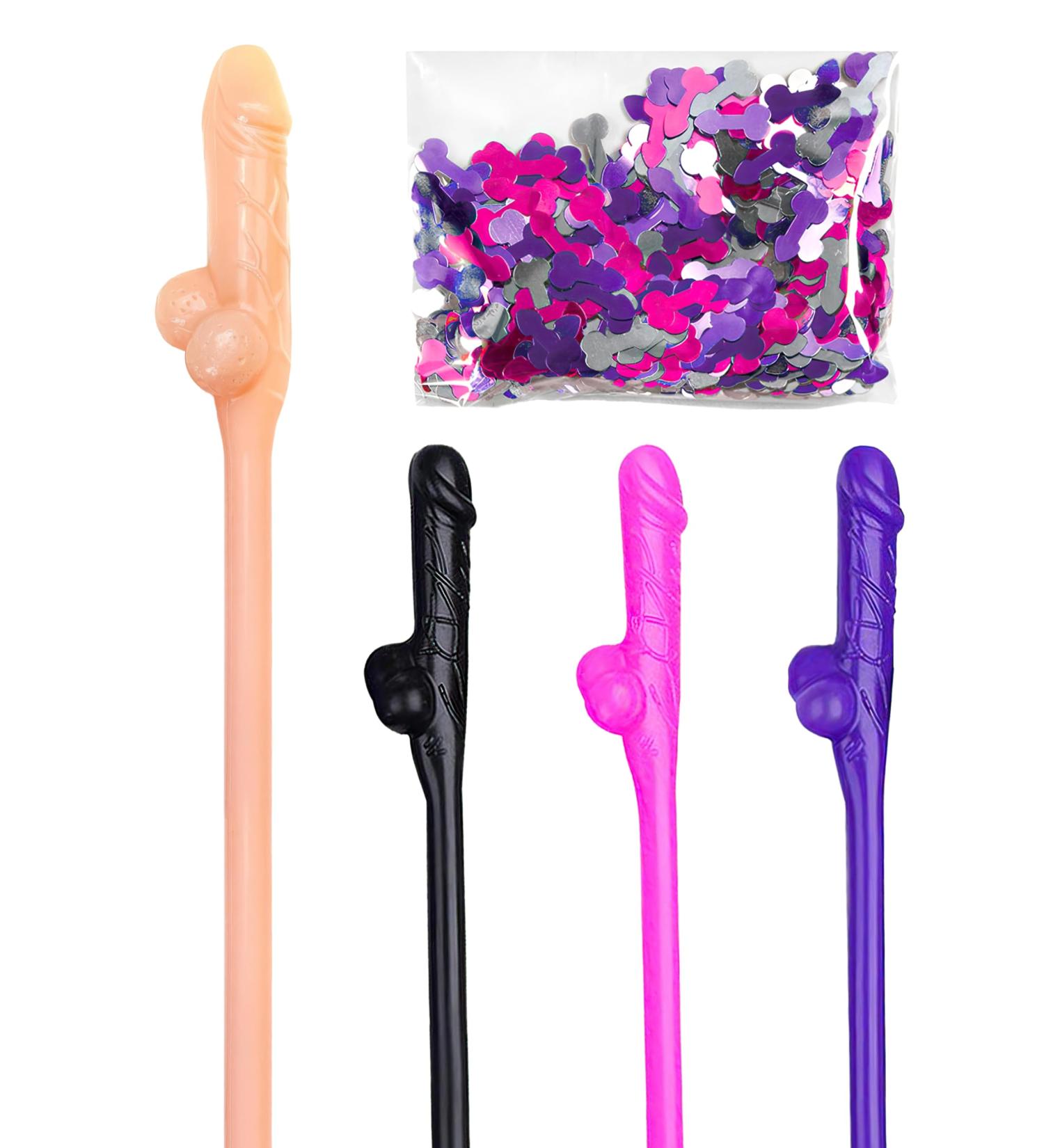 Bachelorette Party Supplies Straws 15+1 Naughty Drinking Straws Pennis Straws Party Pack Crazy Straws Bride Party - Buy Online on GoSupps.com