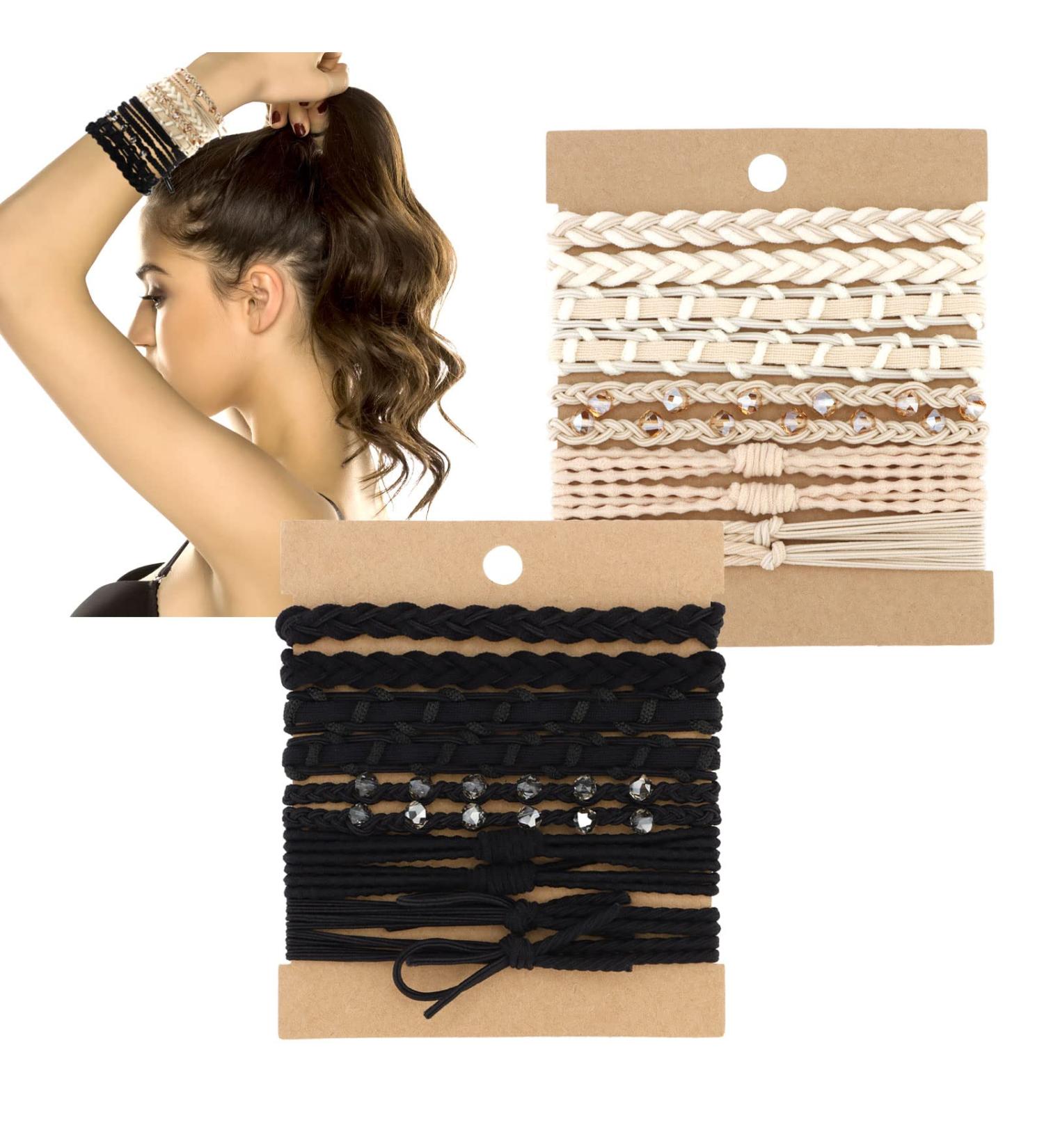 ACO-UINT 20Pcs Boho Hair Ties for Women - Elastic Scrunchies Bracelets for Ponytail - Thin Hair Accessories for Girls (StyleA) - Buy Online on GoSupps.com