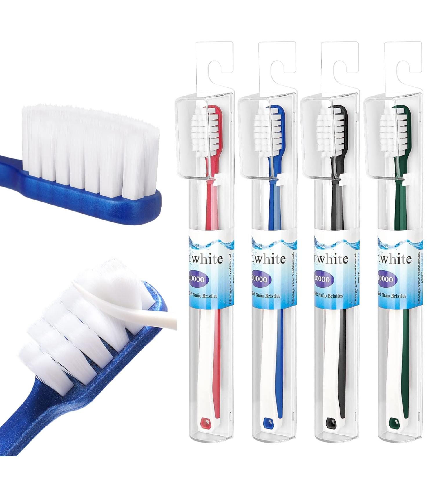 Dr. White Ultra Soft Bristle Toothbrush - Travel Toothbrush for Sensitive Gums - 4 Count - Buy Online on GoSupps.com