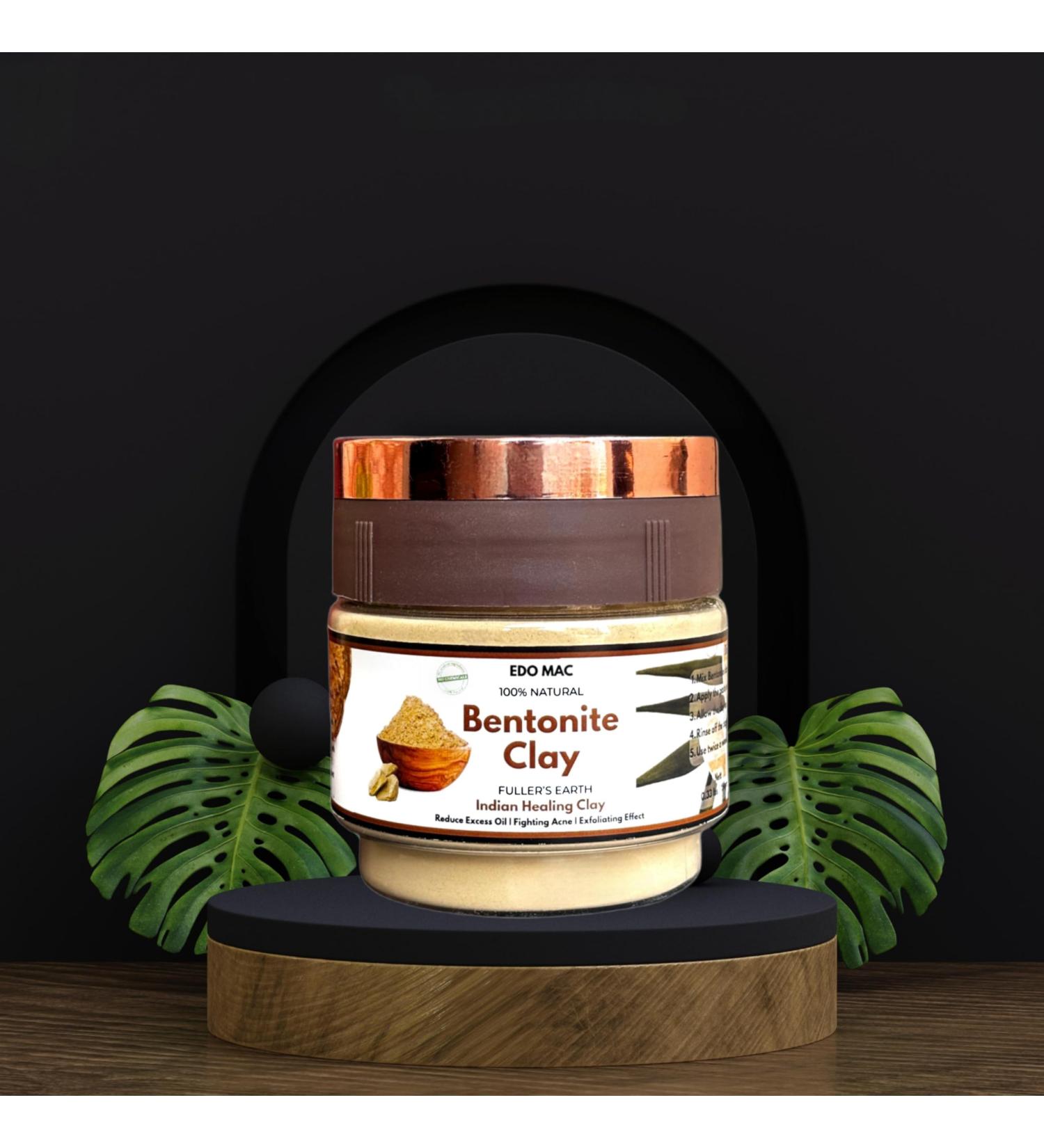 EDOMAC Bentonite Clay Powder - 100% Natural Healing Clay for Deep Cleansing Exfoliation & Detox for Skin & Hair | 5.3 oz - Ships Internationally - Buy Online on GoSupps.com