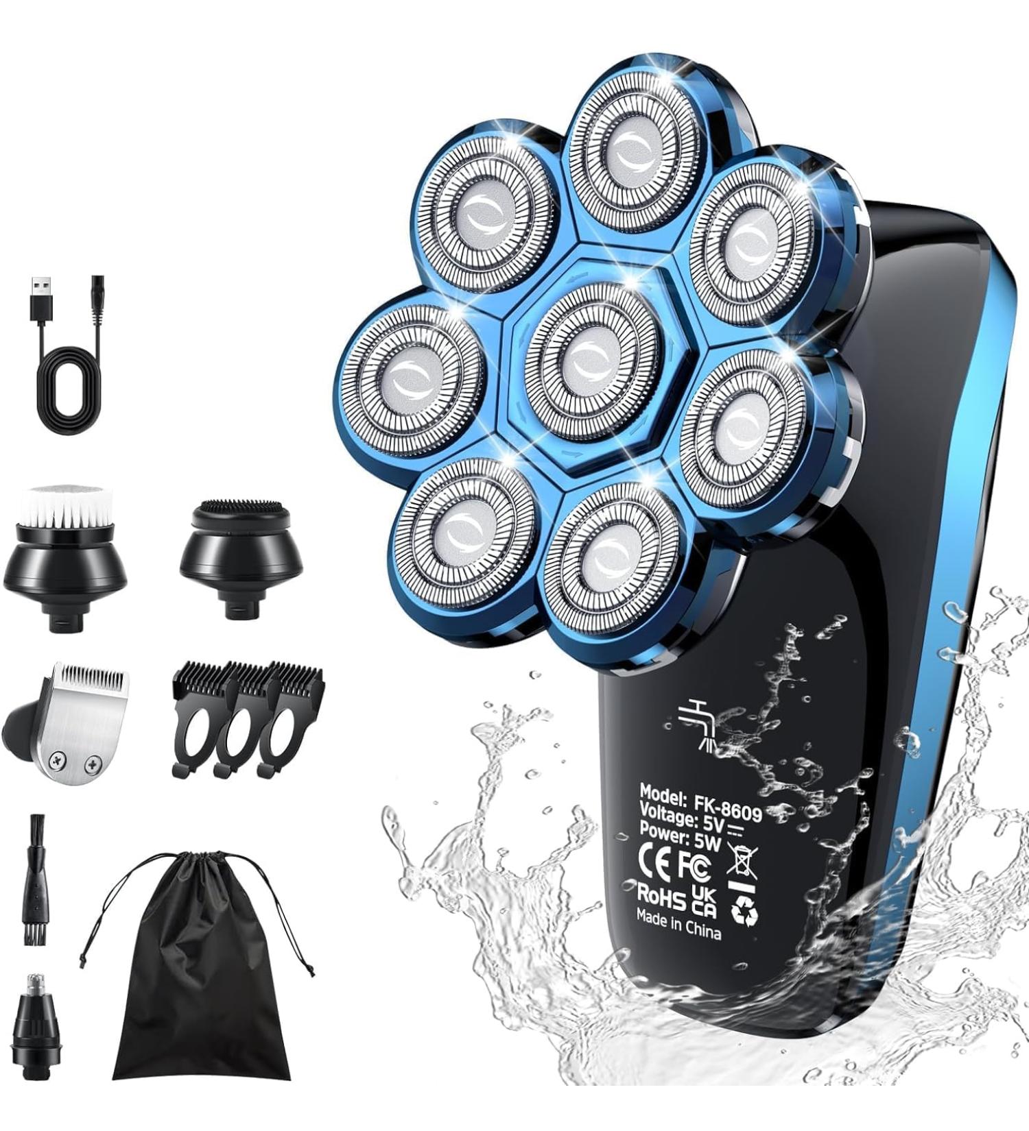 Glatens 8D Electric Shaver for Men - IPX6 Waterproof LCD Display USB Charging - Perfect for Bald Heads (0.0 mm) - Buy Online on GoSupps.com