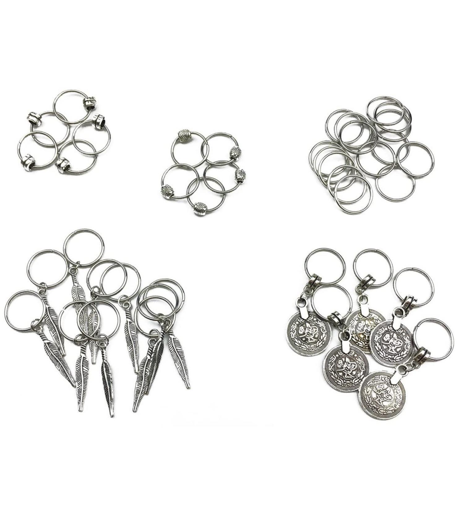 Hyamass 40pcs Antique Silver Feather Coin Bead Charms Pendant - Hair Clip Headband Accessories - Buy Online on GoSupps.com