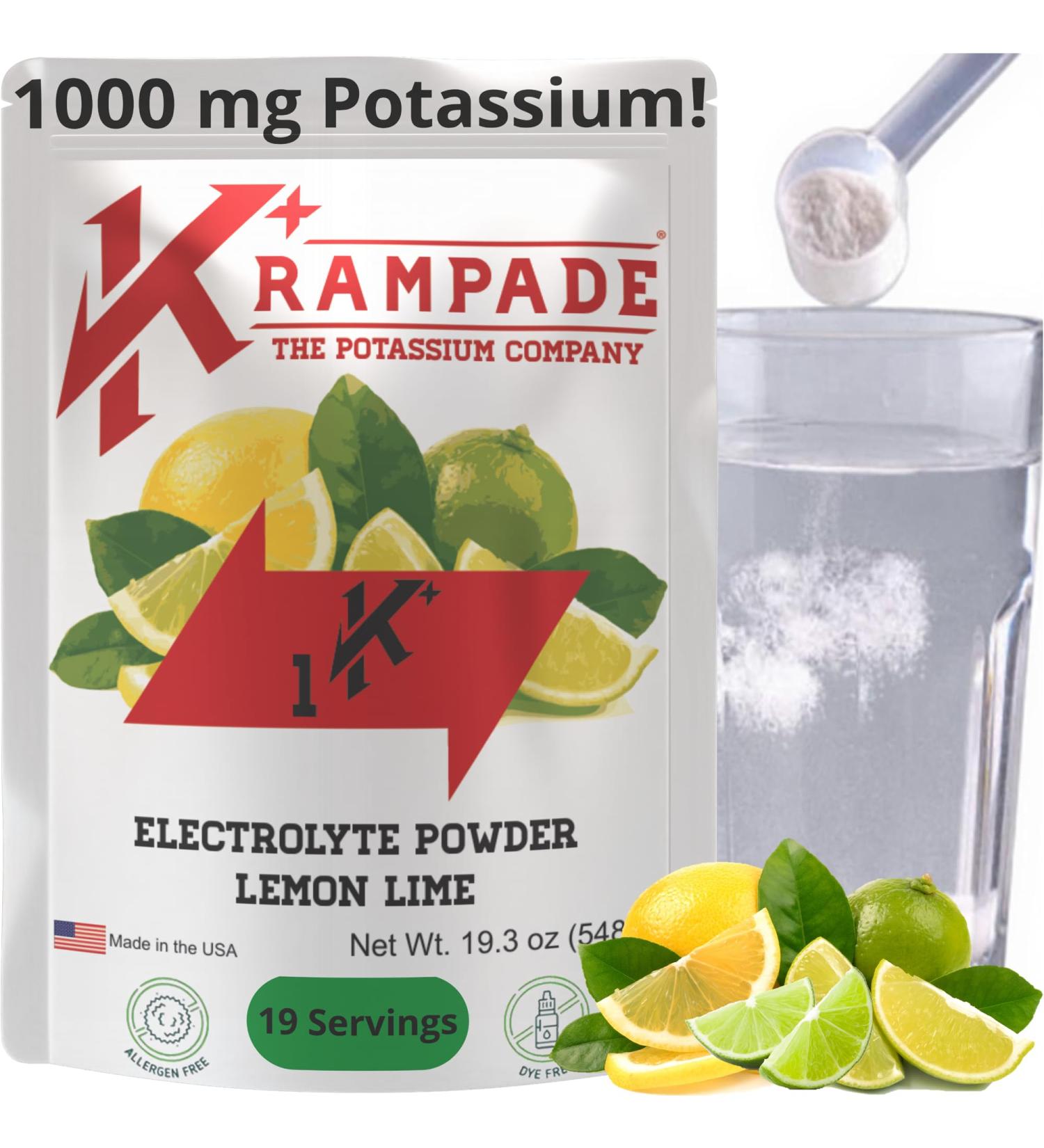 Krampade Original 1K: 1000 mg Potassium Cramp Relief Electrolyte Powder | Better Hydration Designed for Seniors - Buy Online on GoSupps.com