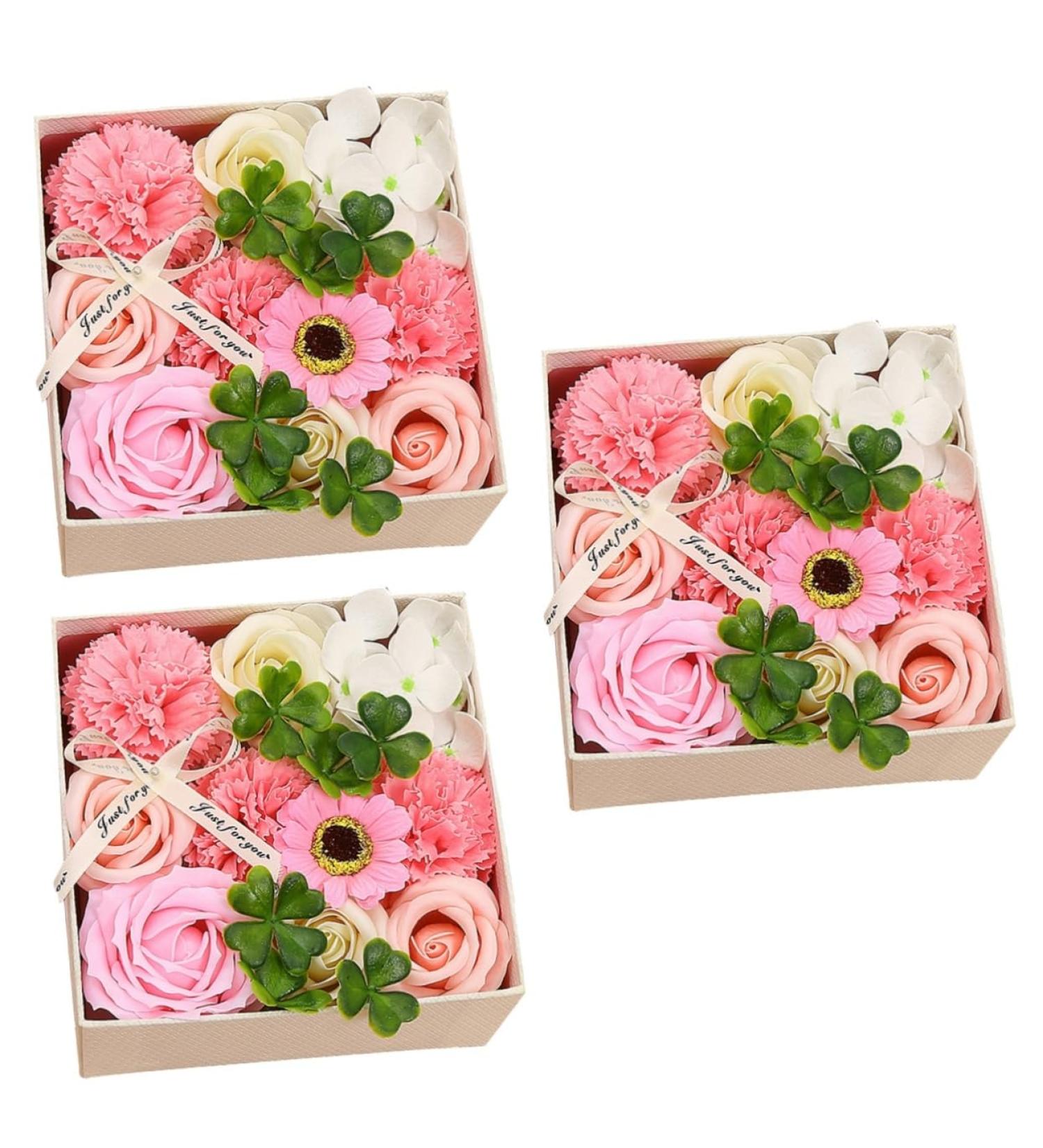 HOMSFOU 3 Boxes Carnation Soap Flower Valentine s Day Gifts Rose Flower Scented Bath Soap Floral Scented Soap Carnation Scented Soap Wedding Party Flower Rose Soap Gift Box Paper Gift Pack - Buy Online on GoSupps.com