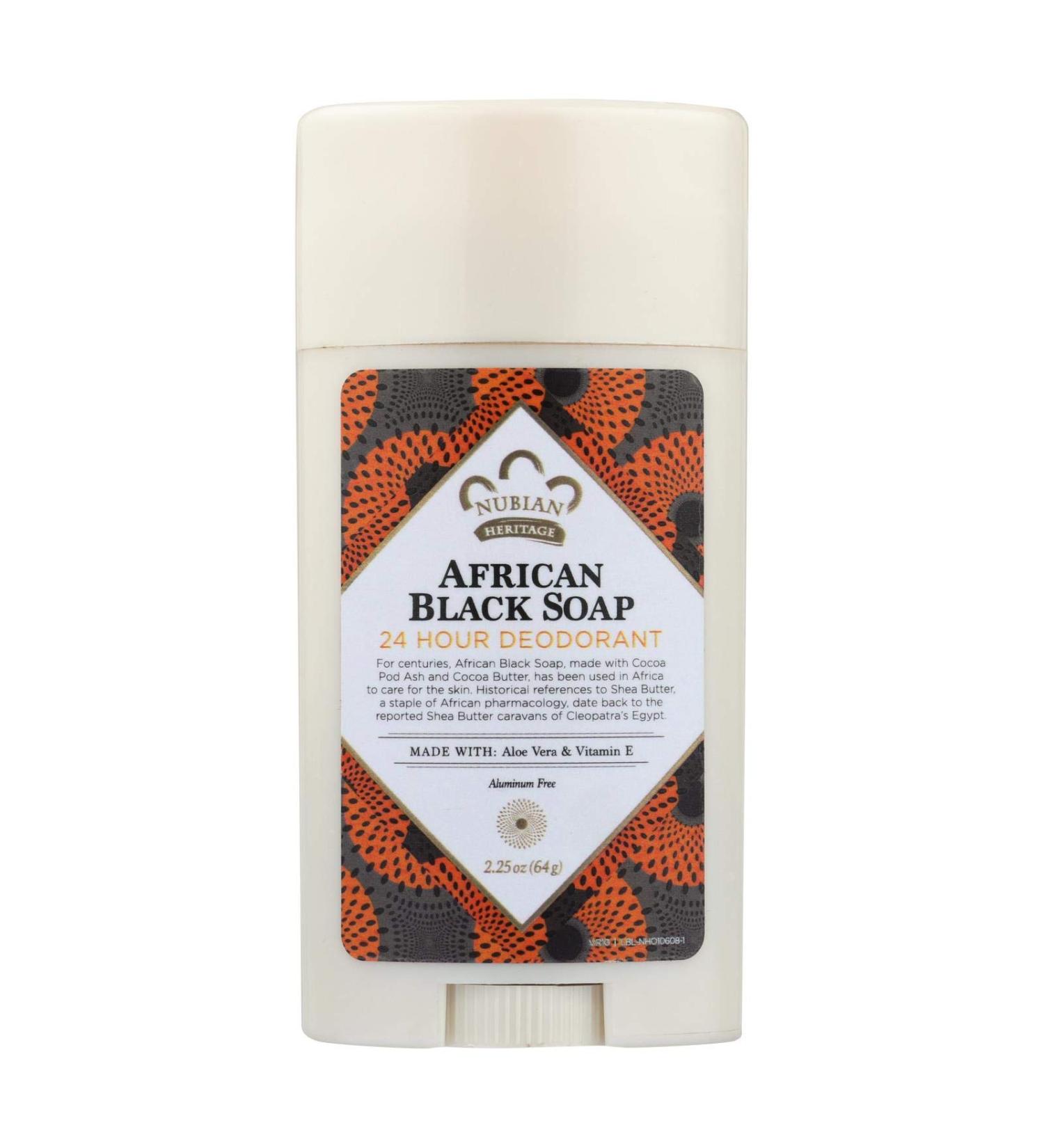 Nubian Heritage Deodorant - All Natural - 24 Hour - African Black Soap - 2.25 oz - 1 each (Pack of 2)
