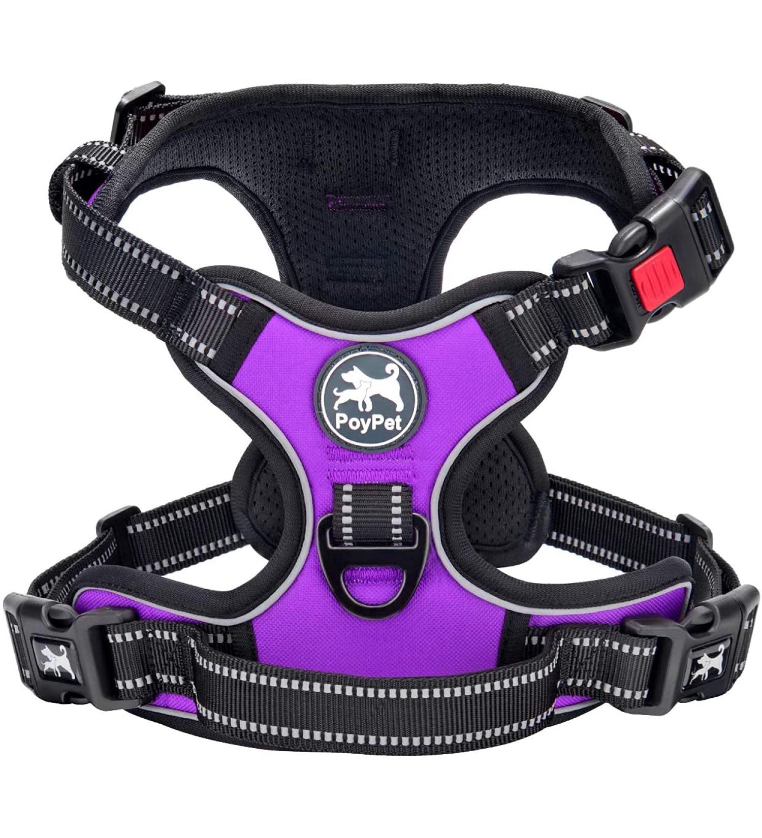 POPOT No-Pull Reflective Dog Harness - Front-Control Pet Vest for Training & Walking (Violet Large) - Buy Online on GoSupps.com