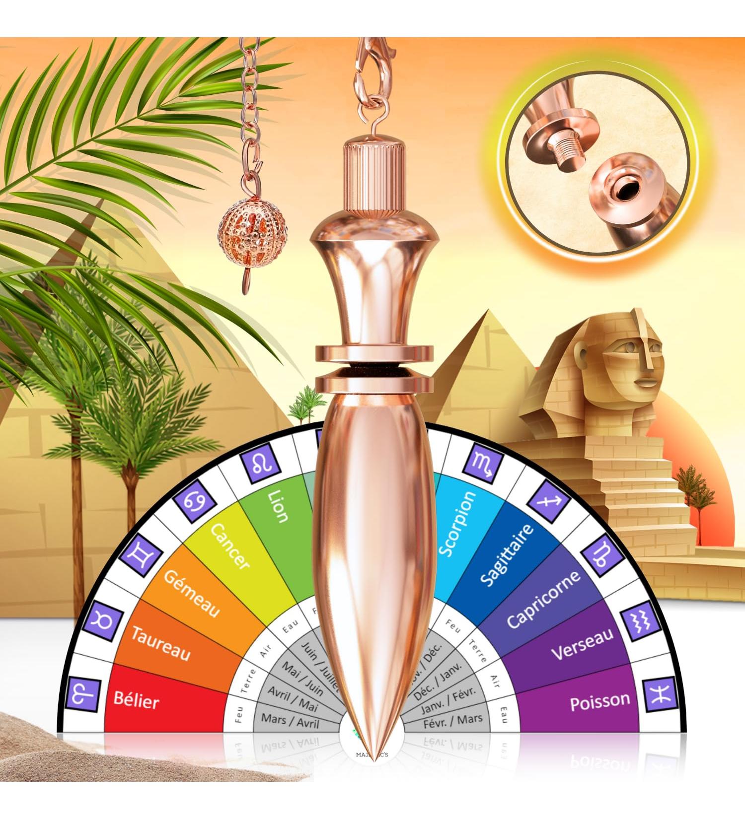 Egyptian Thot Pendulum - Radiasthesia & Geobiology Oracle Tool - Copper & Rose Gold - Enhance Mood & Energy | International Shipping - Buy Online on GoSupps.com