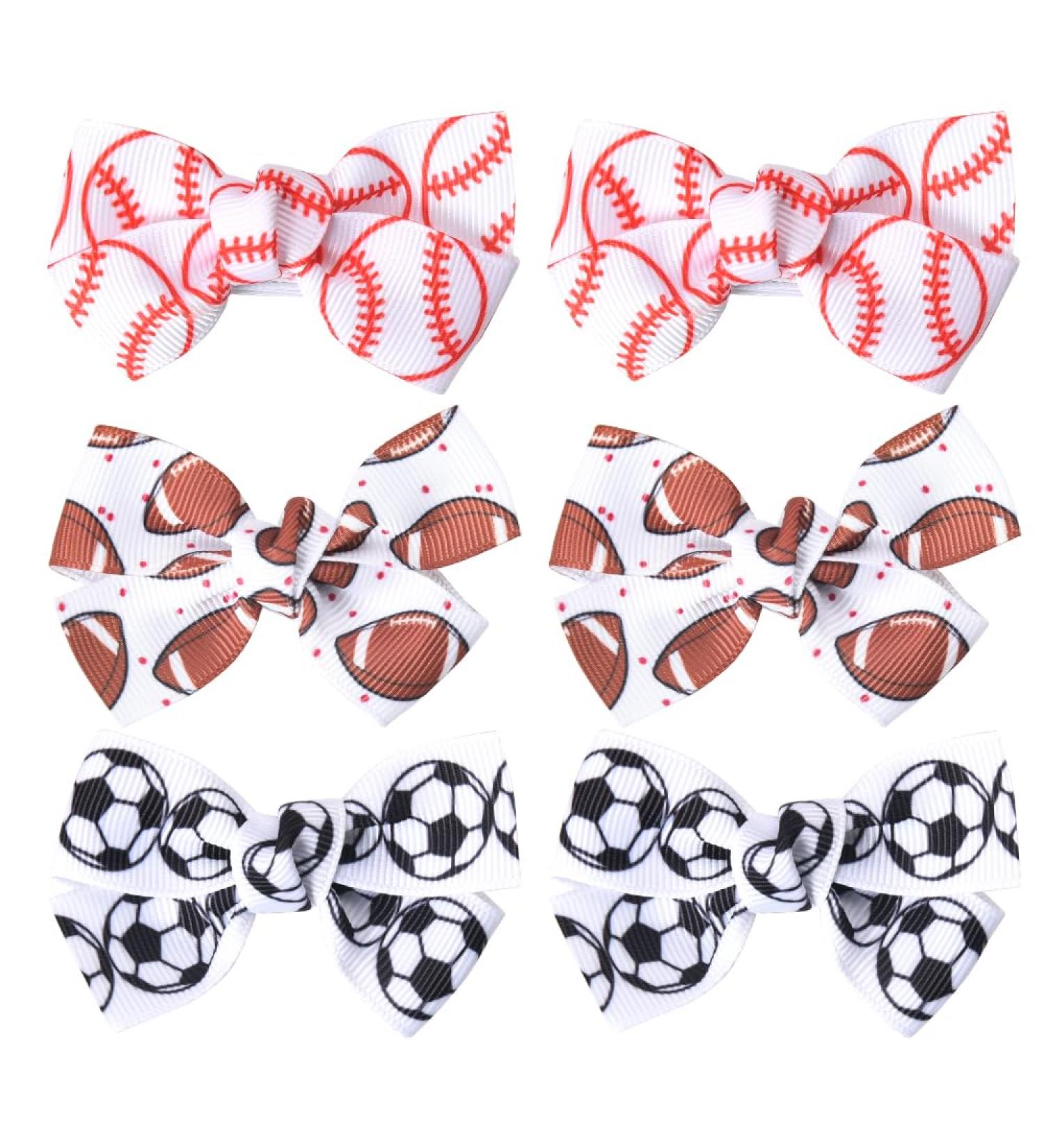 Sport Hair Clips for Girls Football Rugby Hair Barrettes for Women Sports-Themed Party Hair Accessories for Daughter Baseball Hairpin Bowknot Clip for Teen Girls Bow Barrette Set 3 Pairs - Buy Online on GoSupps.com