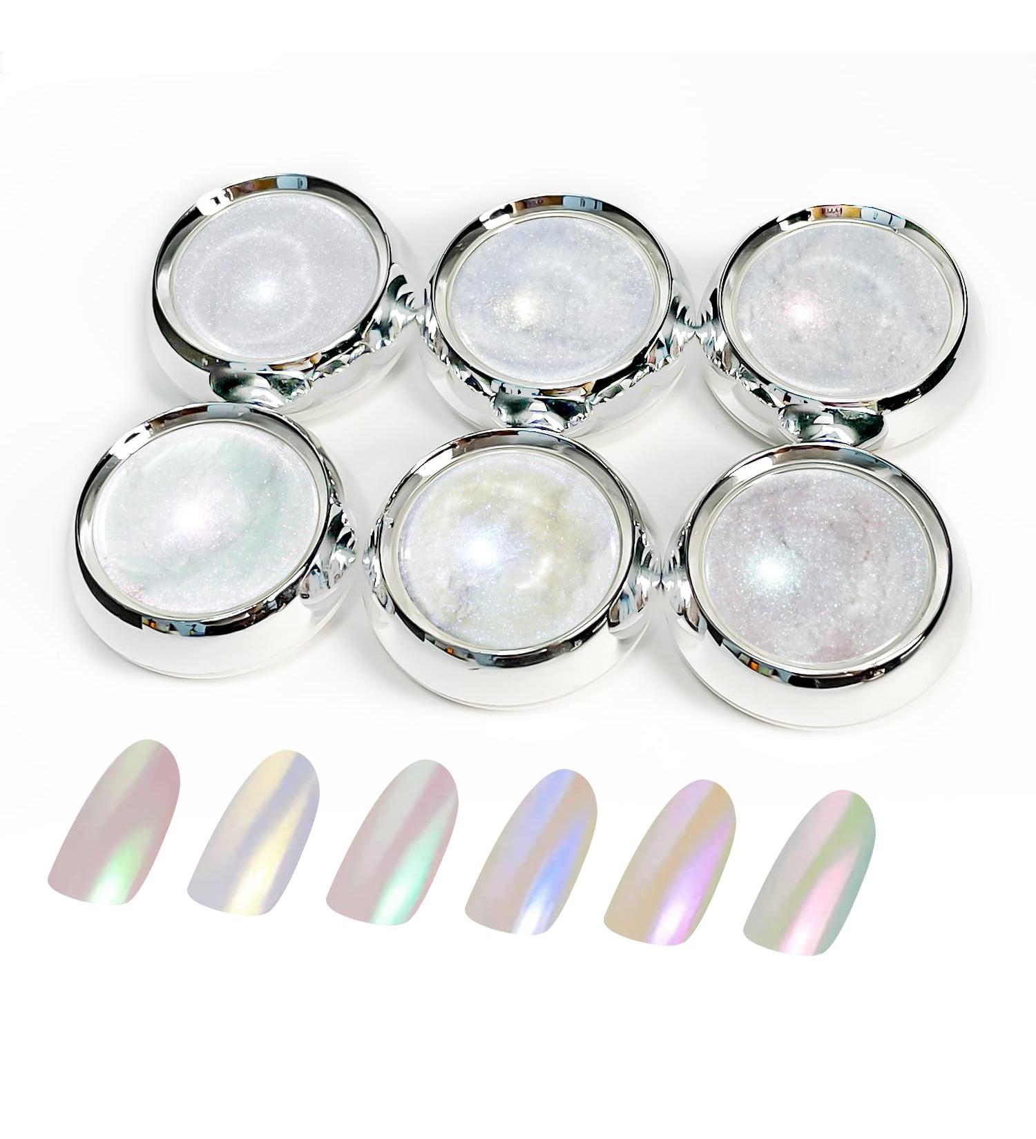 BISHENGYF White Chrome Nail Powder - Metallic Holographic Pigment for Glazed Doughnut Nails - Buy Online on GoSupps.com