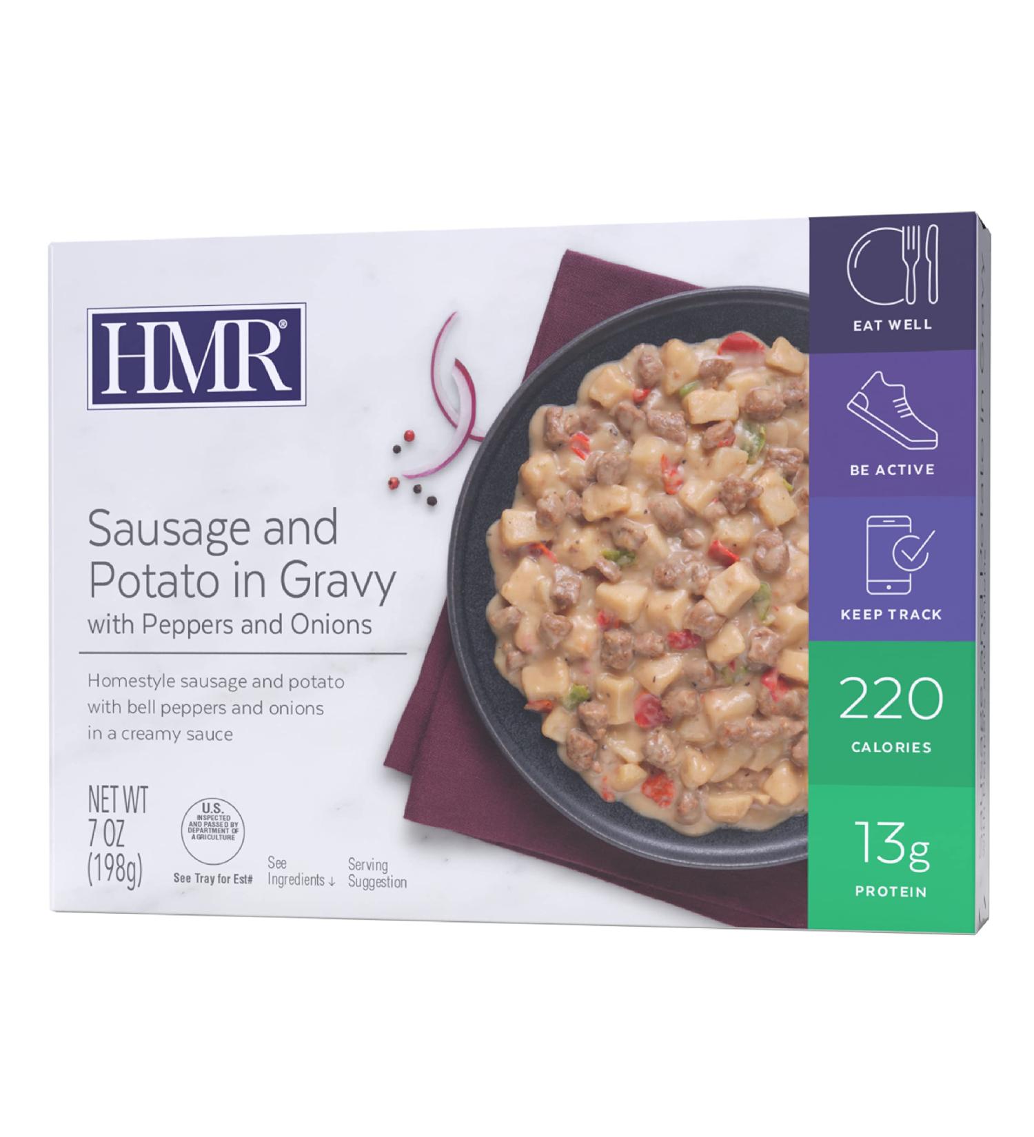 HMR Sausage & Potato in Gravy w/ Peppers & Onions 7oz - 6 Ready-to-Eat Meals - Buy Online on GoSupps.com