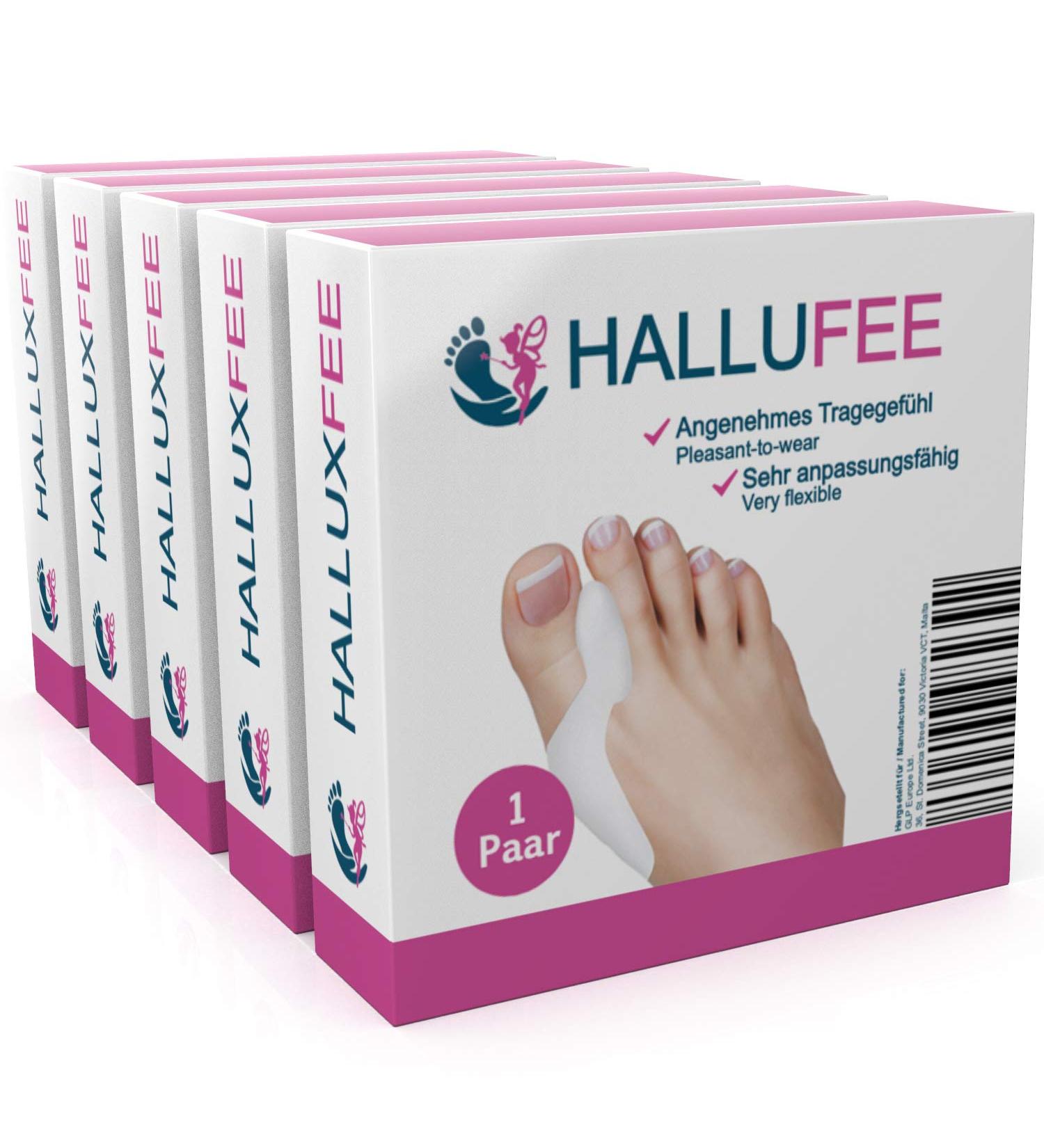 Halluee Hallux Valgus Toe Spreader for Men & Women - 5 Pairs of Silicone Toe Spacers for Comfort & Relief - Buy Online on GoSupps.com