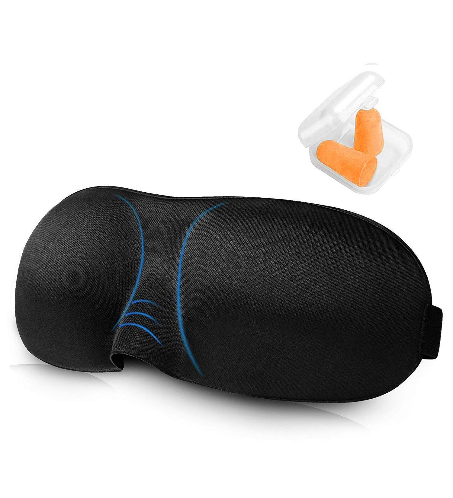 3D Contoured Sleep Mask No Pressure on Eyes NO Light Leakage Ultralight and Super Soft Eye Mask with Adjustable Strap Great for Traveling/Nap Black - Buy Online on GoSupps.com