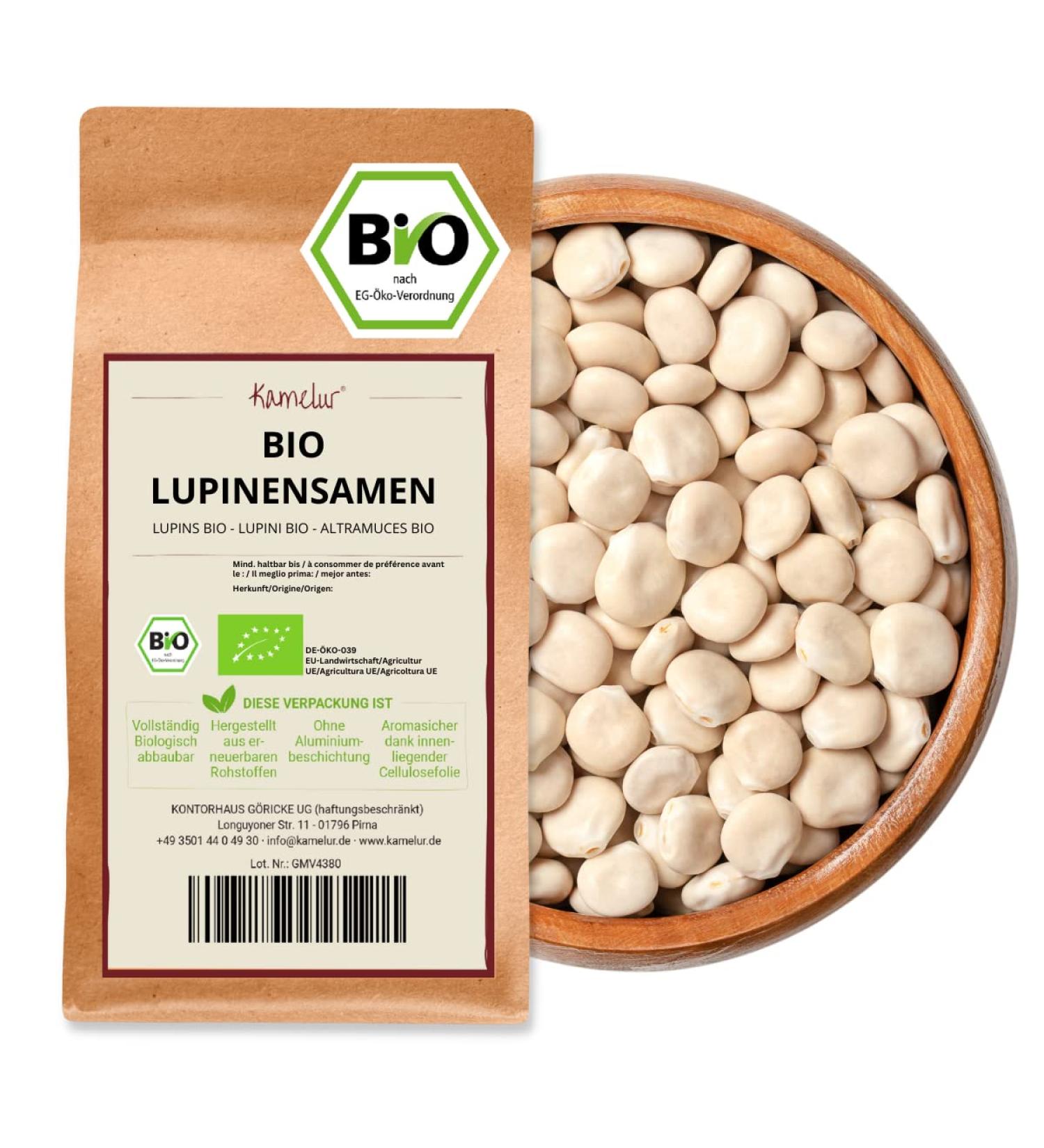 Kamelur Organic White Lupine Seeds - 1kg | Sweet German Lupins | Premium Quality for International Shipping - Buy Online on GoSupps.com