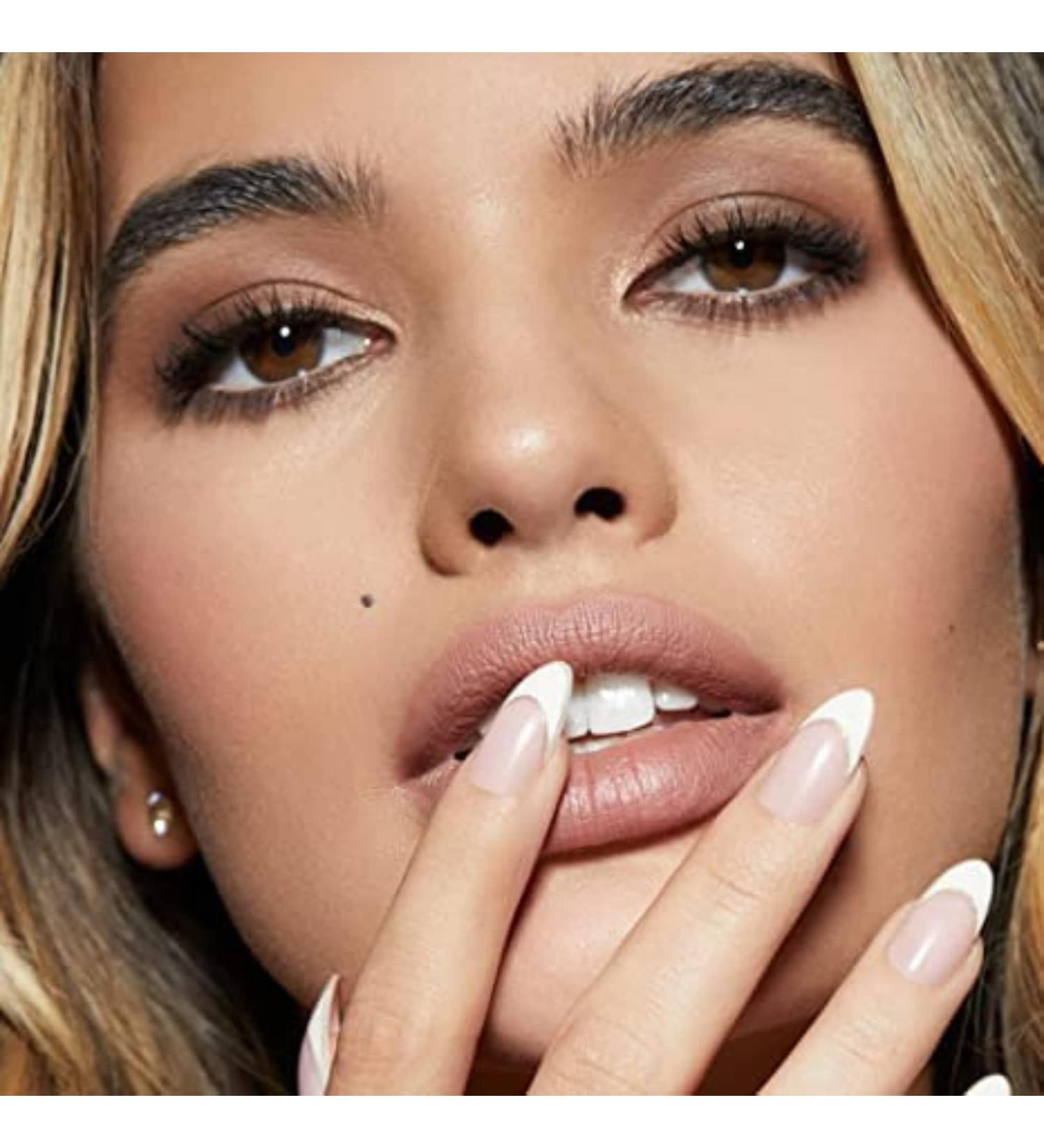 Static Nails Holographic French Round Manicure Set with Glue - Reusable Non-Damaging False Acrylic Press On Nails - Buy Online on GoSupps.com