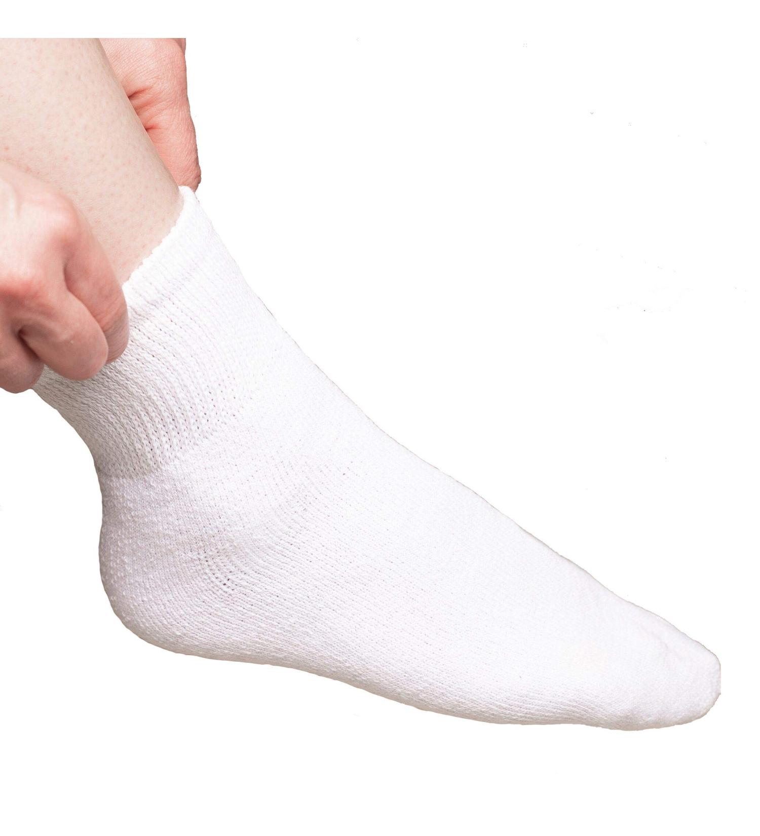 Diabetic Ankle Socks - Cotton Insulated Socks - Ankle Socks for Men and Womens - White - 12 Pairs 9 to 11 Size by Comfort Finds 12 Pair- White 9-11