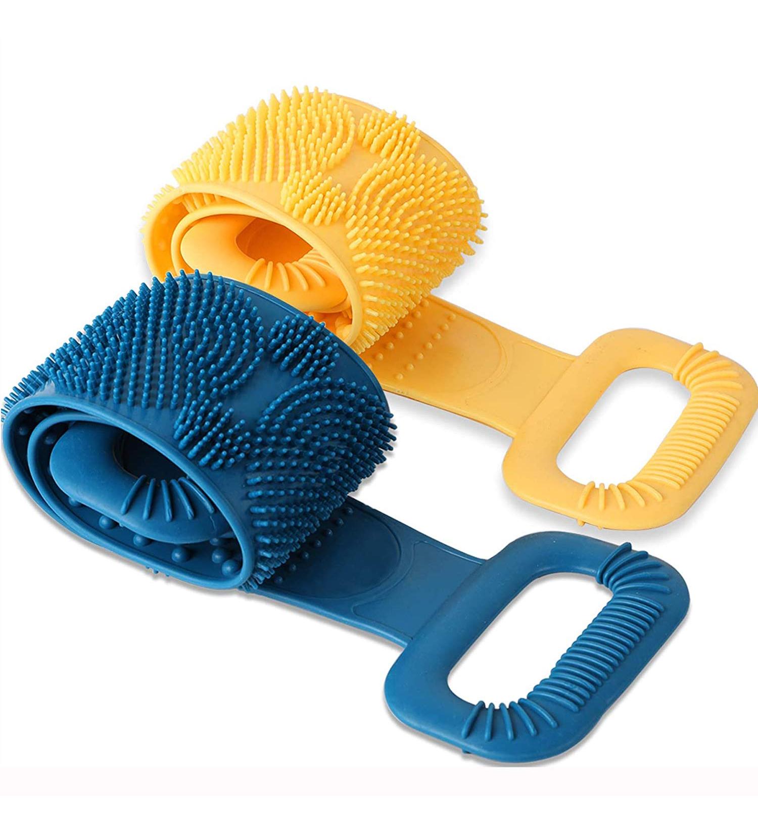 2 Pcs Silicone Back Scrubber for Shower - Exfoliating Body Brush for Men and Women with Hooks - Skin Health and Comfortable Massage - Buy Online on GoSupps.com