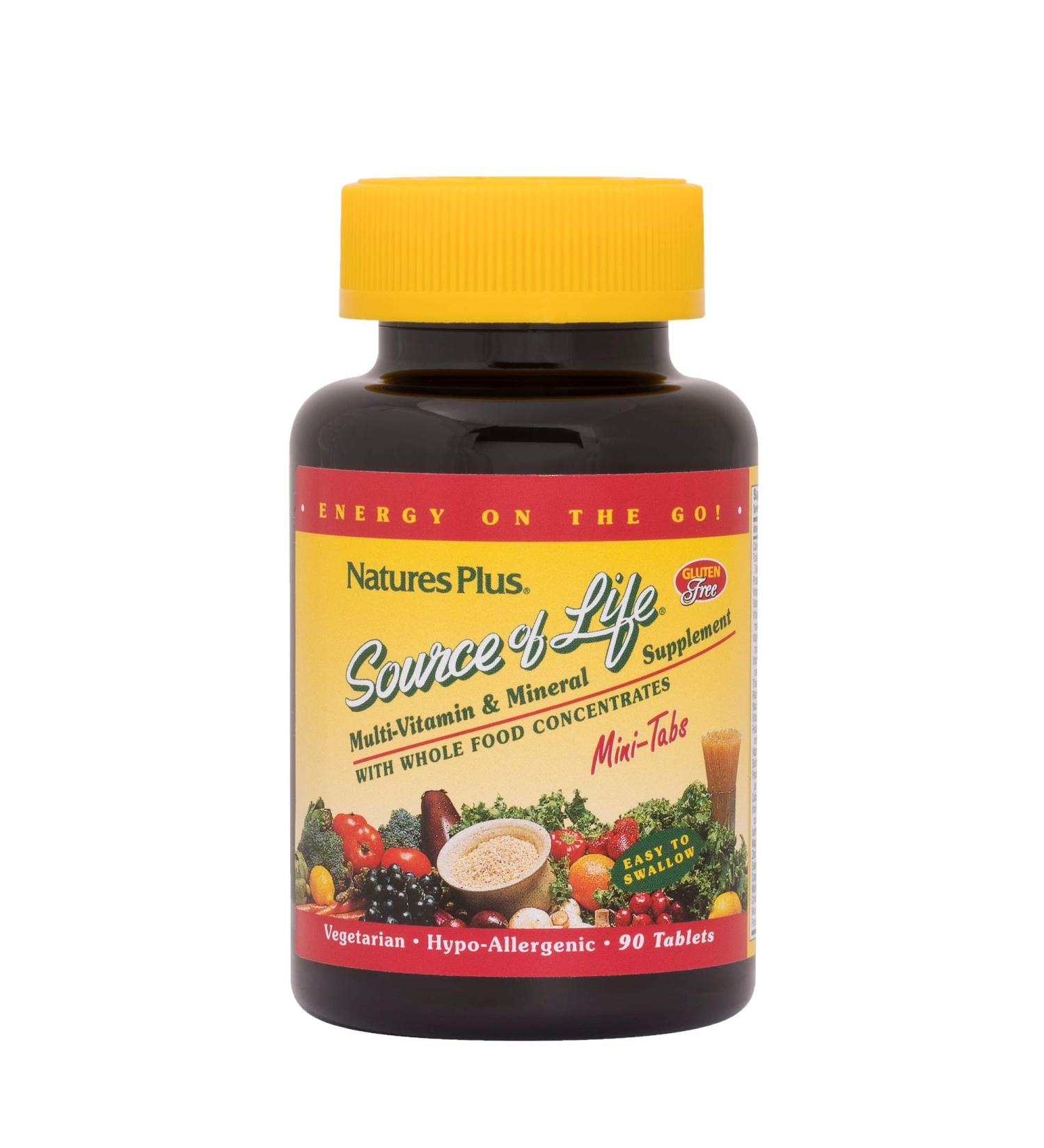Natureâ€™s Plus Source of Life Multi-Vitamin & Mineral Supplement - 90 Whole Food Mini-Tablets - Buy Online on GoSupps.com