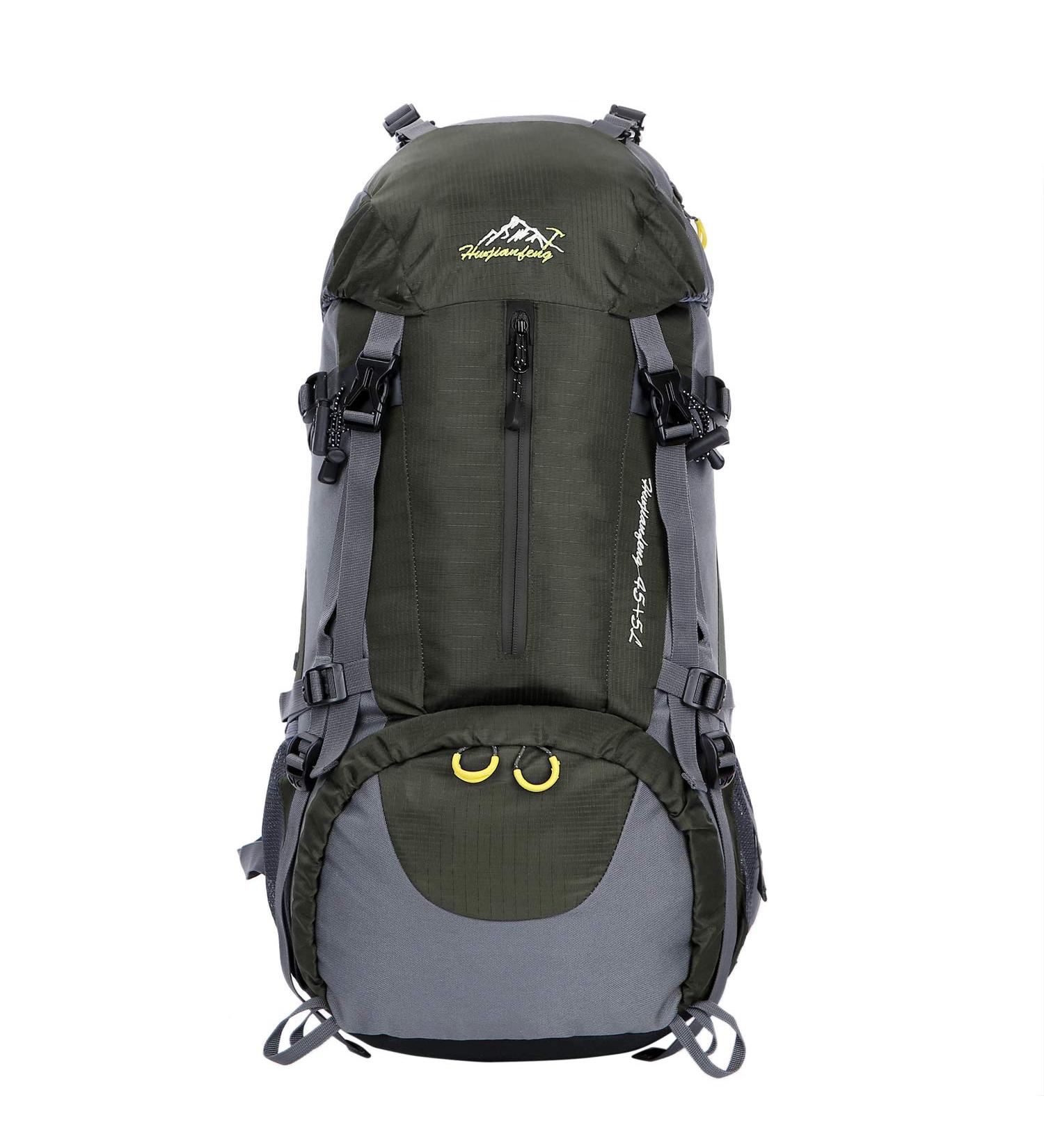 WoneNice 50L Waterproof Hiking Backpack with Rain Cover - Army Green - Buy Online on GoSupps.com