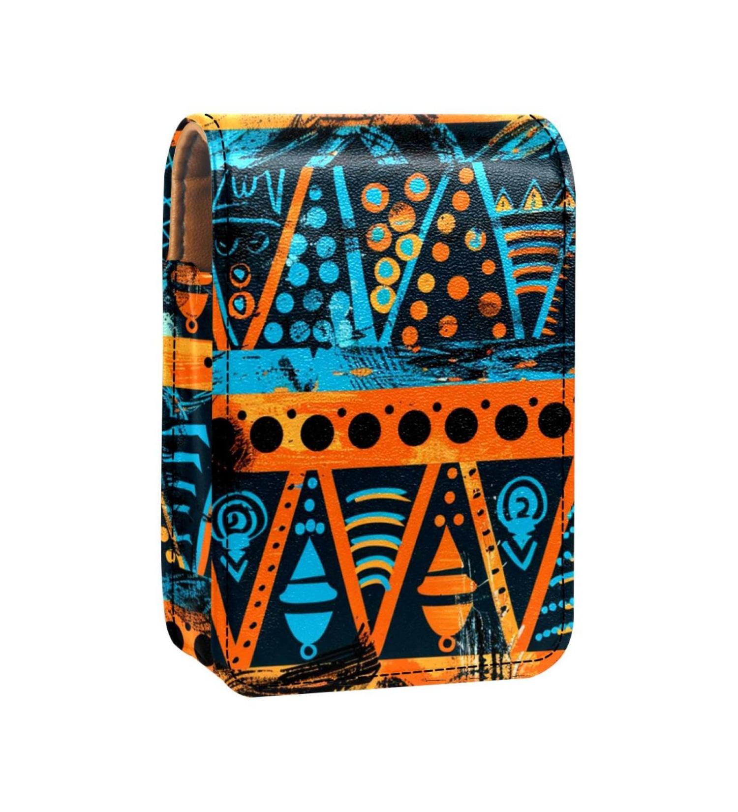 Travel Lipstick Organizer Case - Portable Makeup Bag with Mirror | Flower Africa Boho Design - Buy Online on GoSupps.com