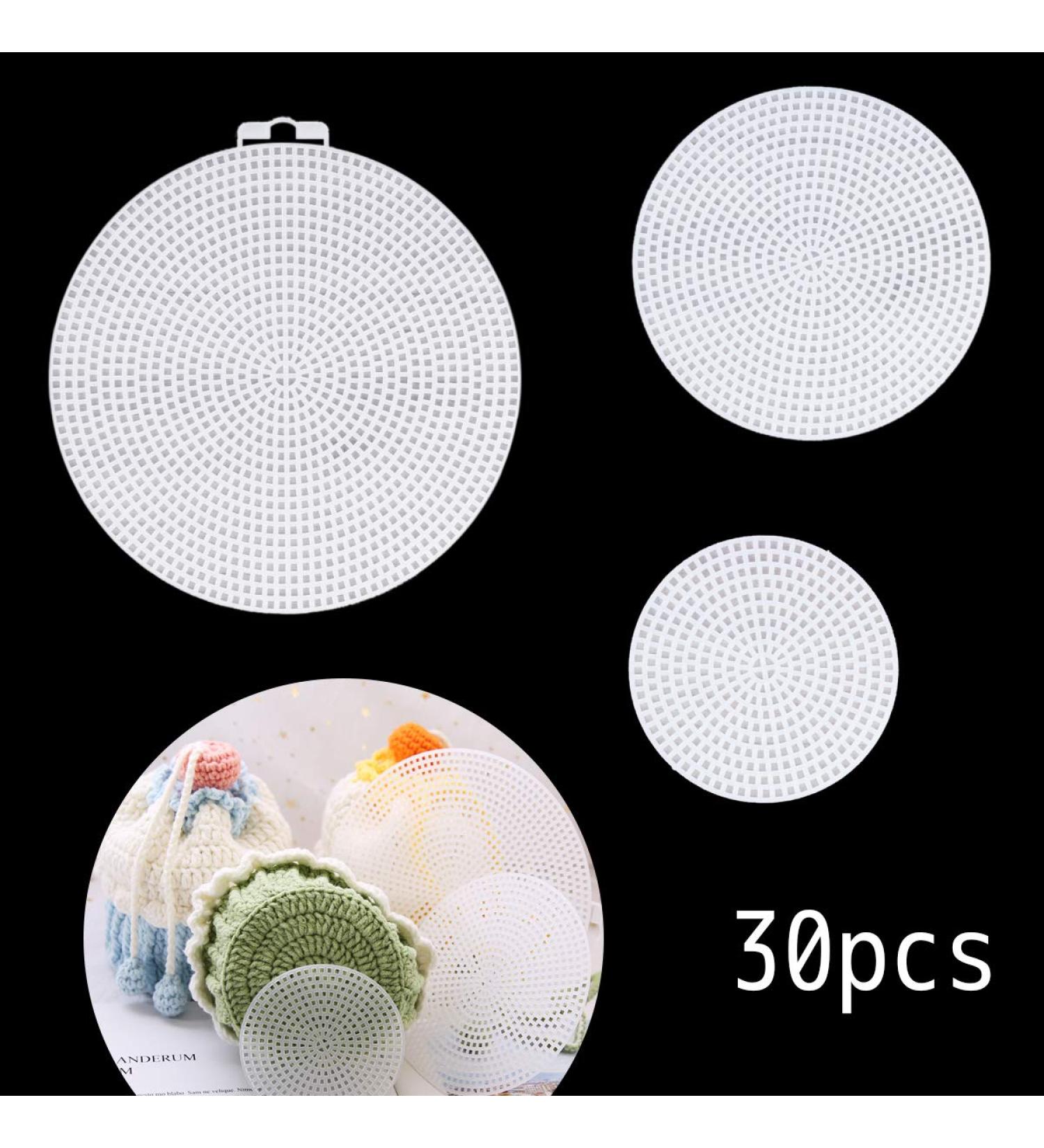iSuperb 30 Pack Round Plastic Canvas Mesh Sheets for Embroidery & Crafting - 3.03'', 4.53'', 5.79'' (30Pcs) - Buy Online on GoSupps.com