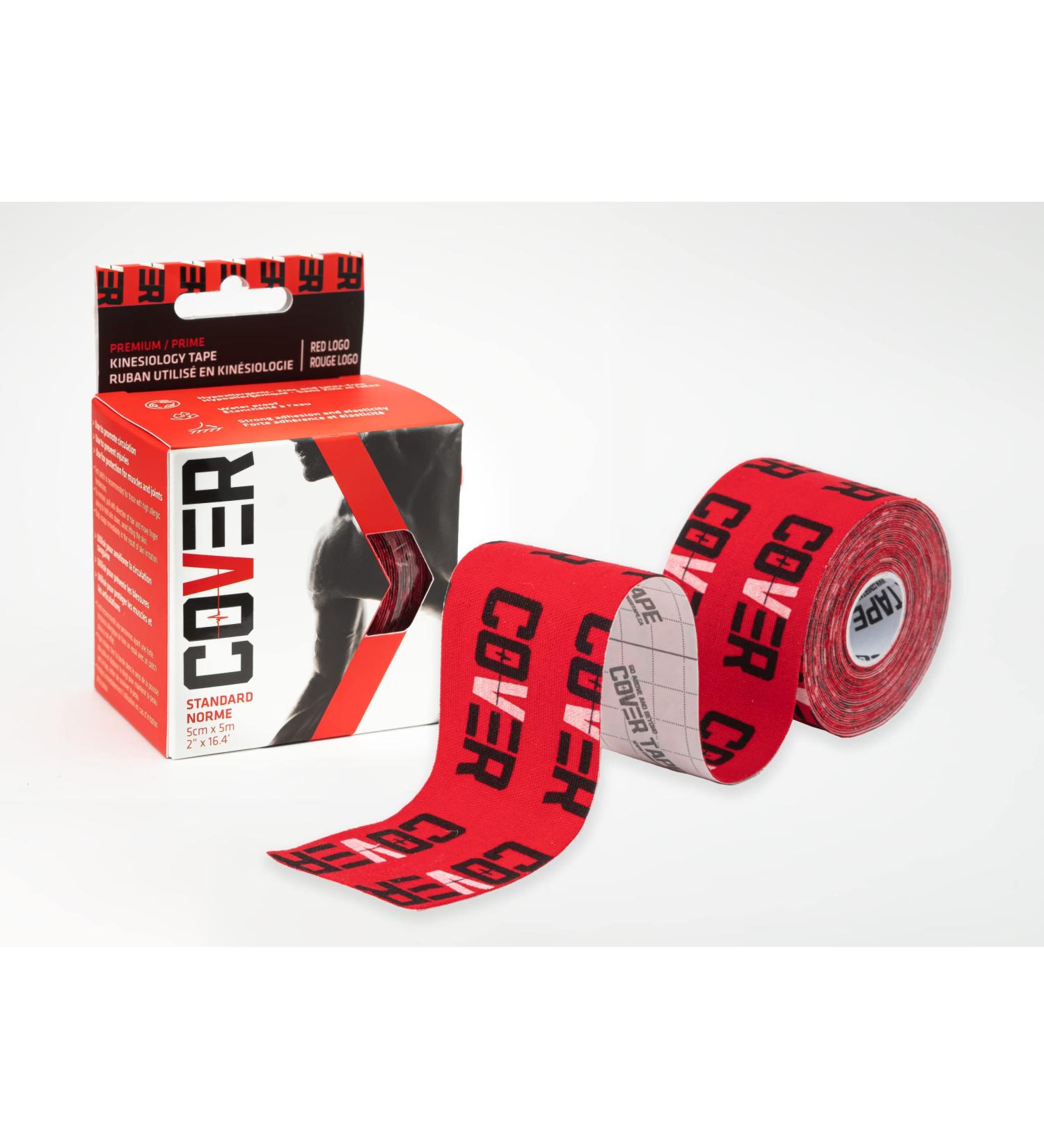 COVERTAPE kinesiology Athletic tape sports tape athletic tape muscle tape Sports tape Elastic therapeutic tape Pain relief tape Strapping tape Physical therapy tape Injury tape massage premium sports tape (cover designed colour) (Designed RED LOGO) - Buy Online on GoSupps.com