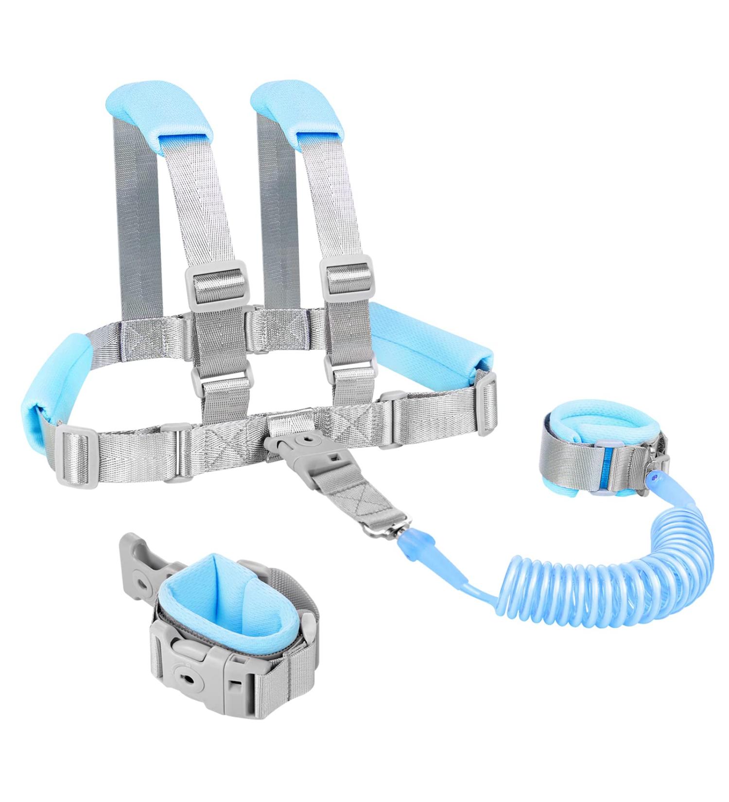 Lyneun 2m Toddler Passel 360 Rotating Anti-Lost Wrist Leash & Carrier Straps for Children | Removable Outdoor Safety Line (Blue) - Buy Online on GoSupps.com