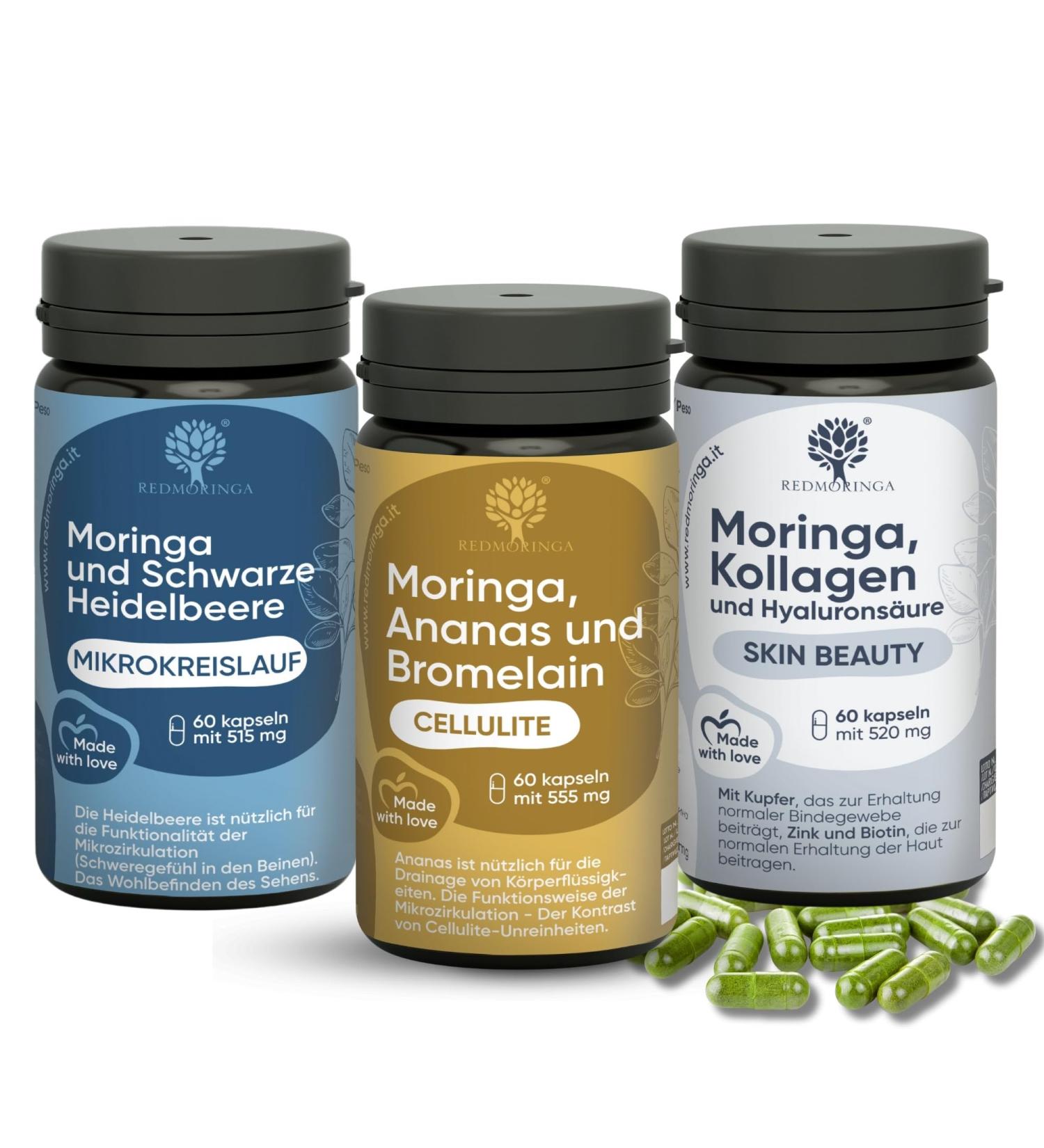 Buy Perfect Leg Treatment - RedMoringa Pineapple & Bromelain 5000 GDU Black Blueberry Collagen | 180 Capsules | International Shipping Available - Buy Online on GoSupps.com