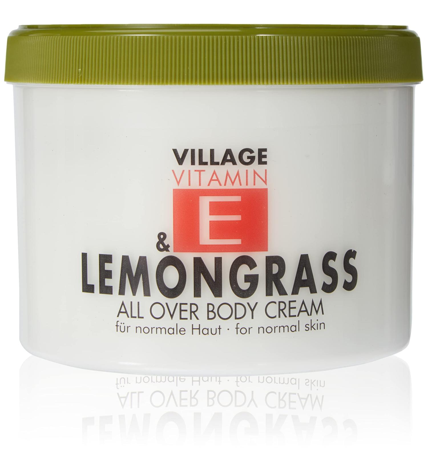 Village Cosmetics Vitamin E & Lemongrass Body Cream 500ml | Nourishing Body Care for Soft Skin | Fresh Lemongrass Scent - Buy Online on GoSupps.com