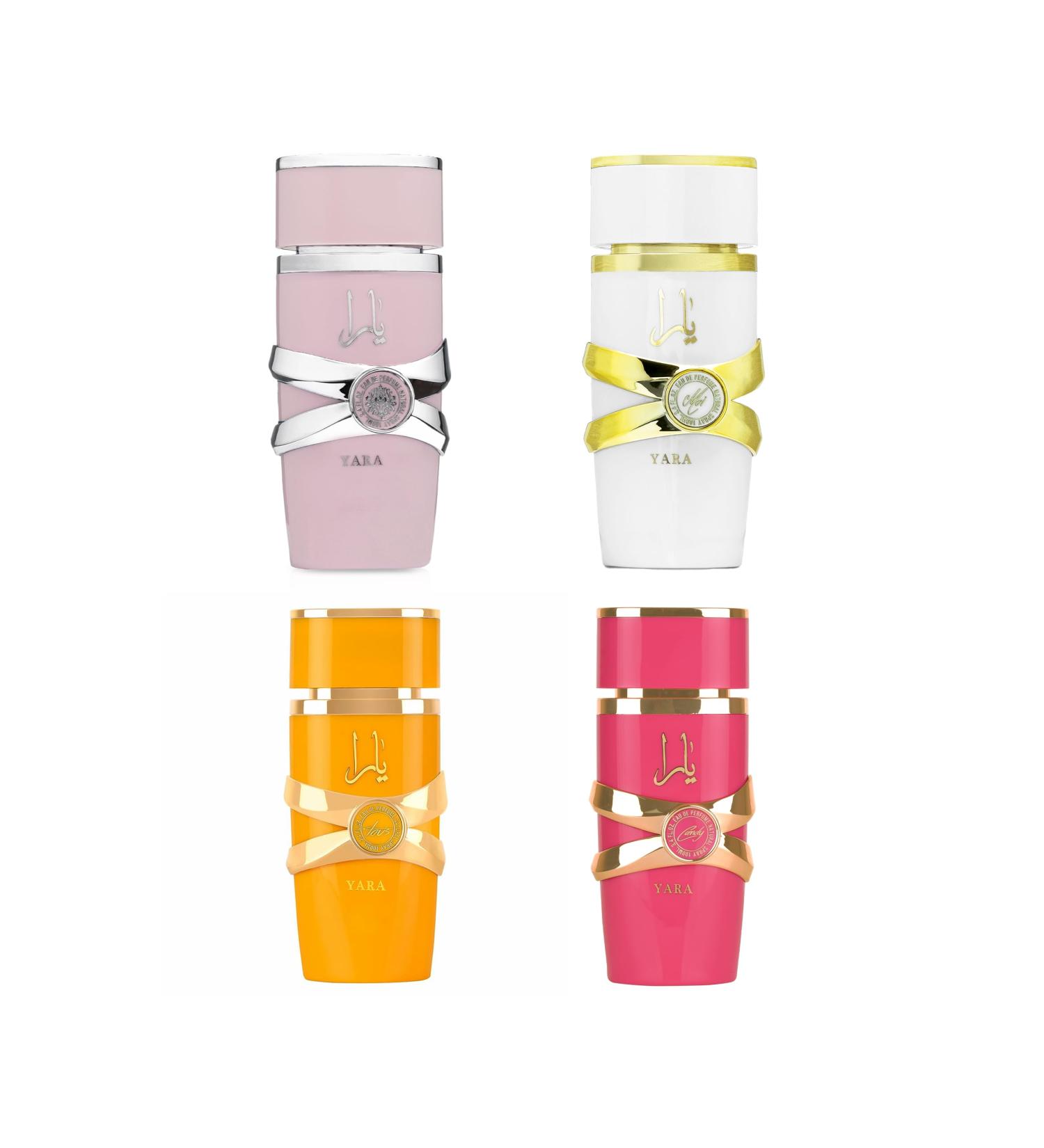Unisex 4 Piece (Yara Eau de Parfum Gift Set) (Pink Yara + Yara Moi + Oranage Yara Tous + Yara Candy) 3.4OZ - Buy Online on GoSupps.com