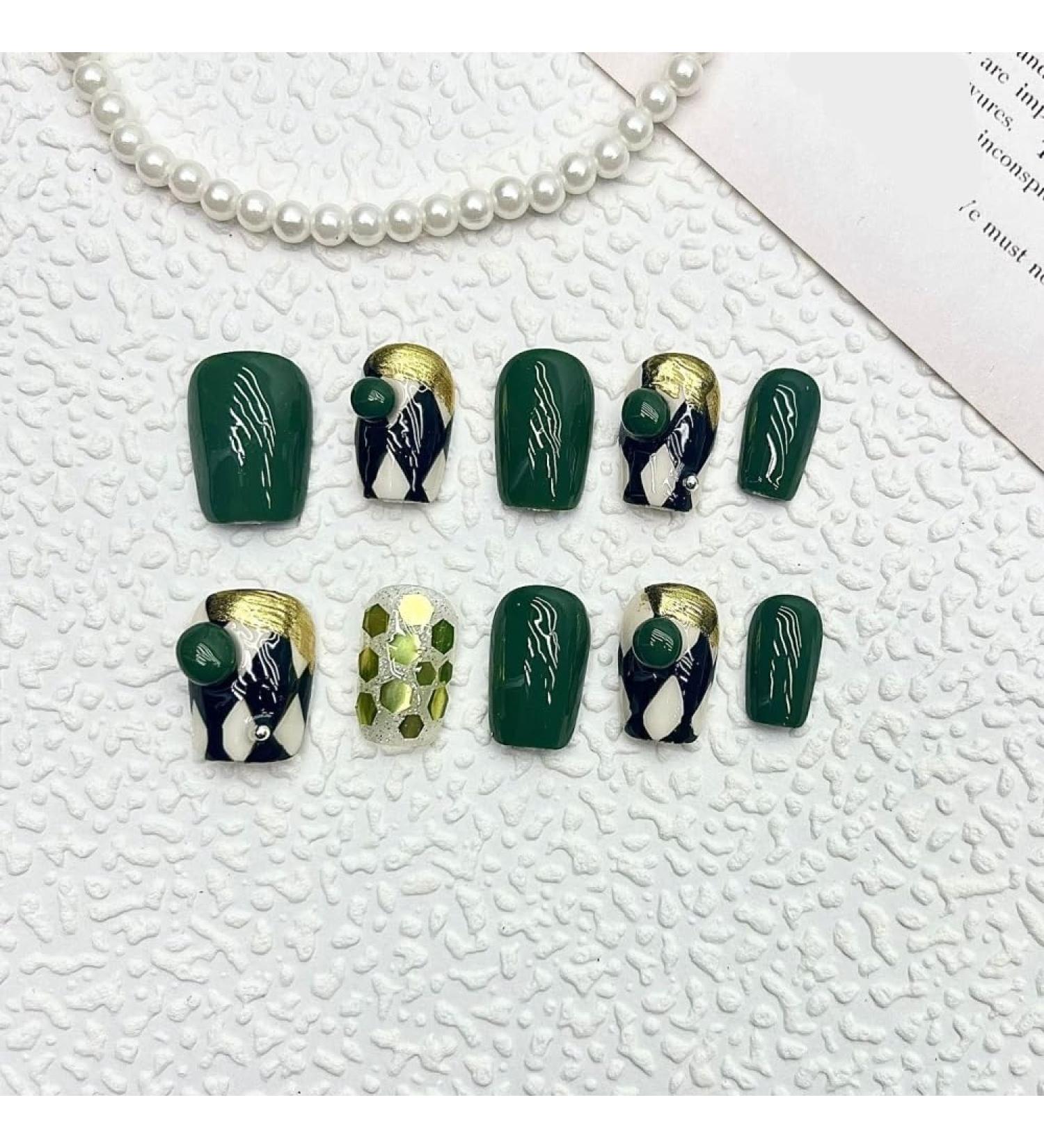 Handmade Wearing Nails Black and White Cute Black and White Bow Jewelry Handmade Wearing Nails Reusable and Detachable (Size : XS)